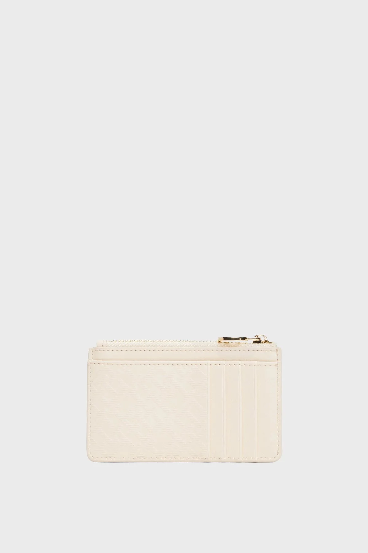 Tommy Hilfiger Monogram Logo Baskılı Fermuarlı Bayan Kartlık AW0AW17401 AA8 BEJ - 2