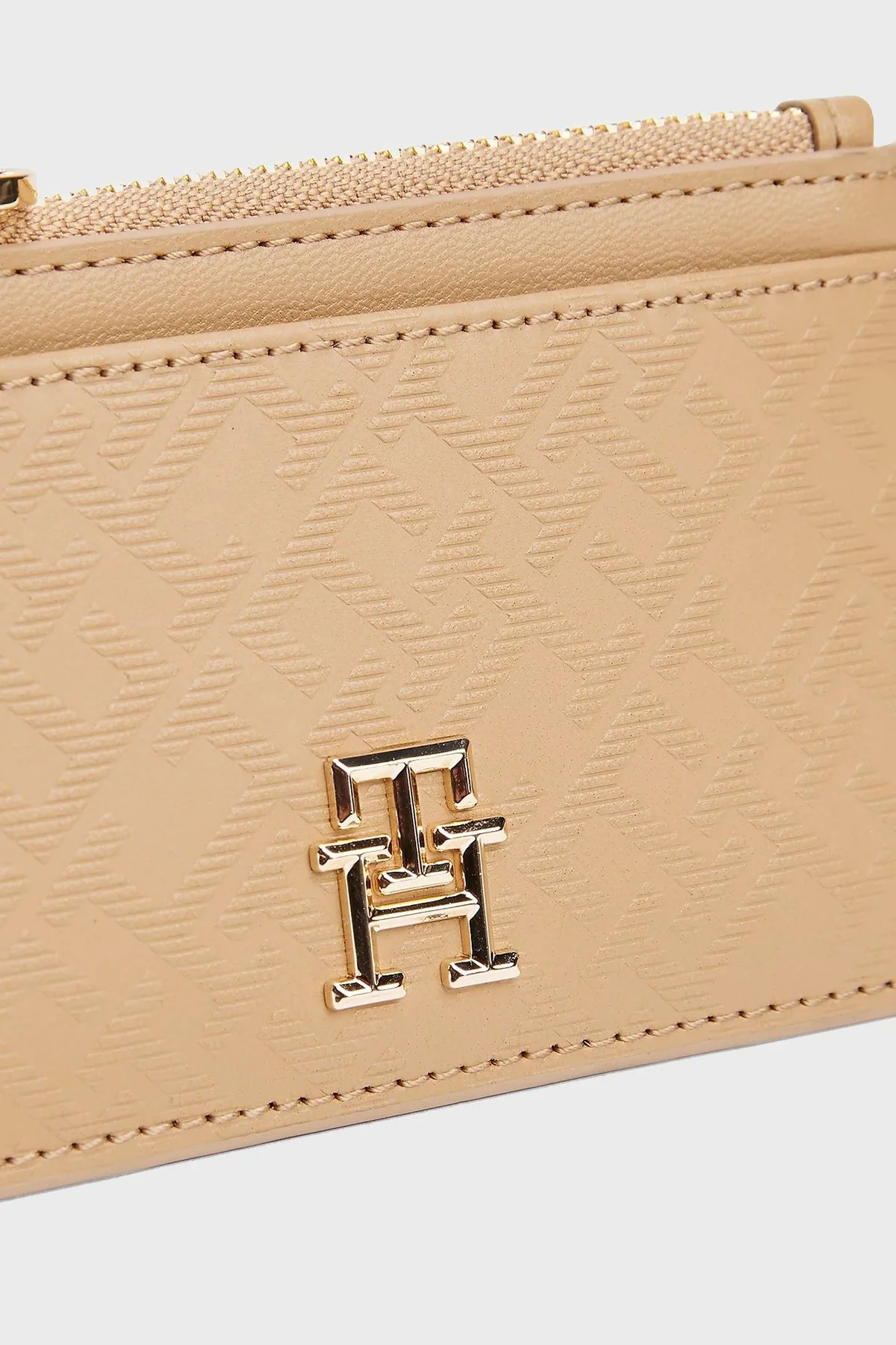 Tommy Hilfiger Monogram Logo Baskılı Fermuarlı Bayan Kartlık AW0AW17401 RBC KOYU HAKİ - 8