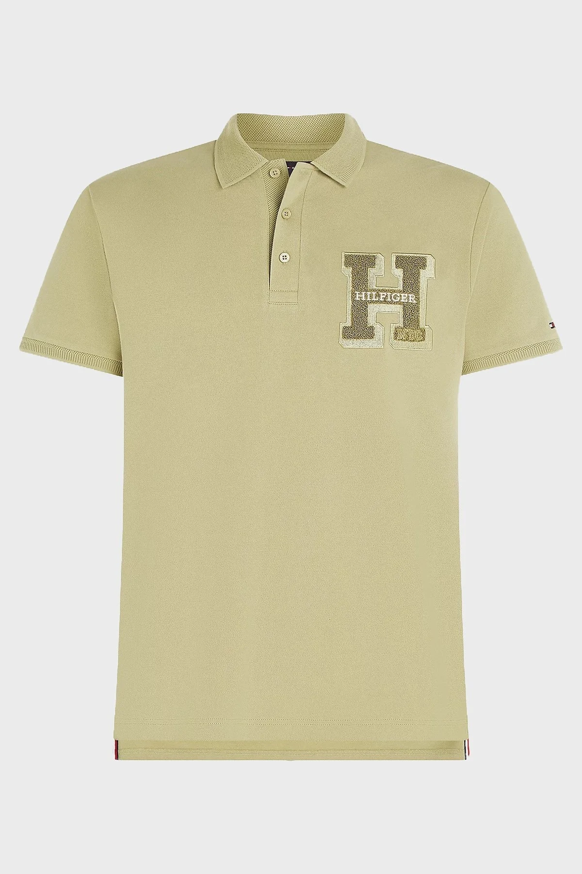 Tommy Hilfiger Monogram Logolu % 100 Pamuk Regular Fit Erkek Polo Yaka T Shirt MW0MW34771 L9F HAKİ - 4