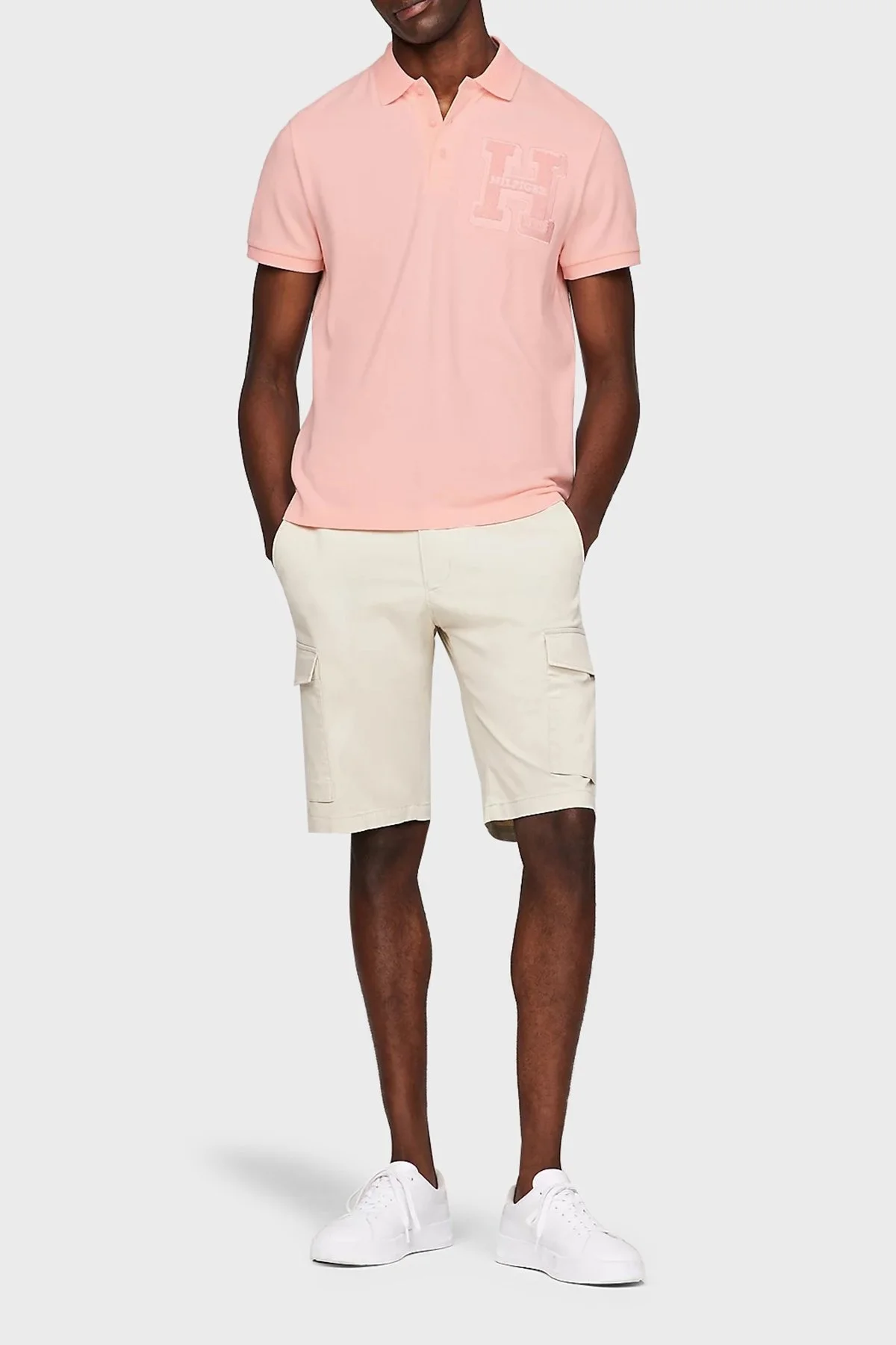 Tommy Hilfiger Monogram Logolu % 100 Pamuk Regular Fit Erkek Polo Yaka T Shirt MW0MW34771 TJS PEMBE - 2