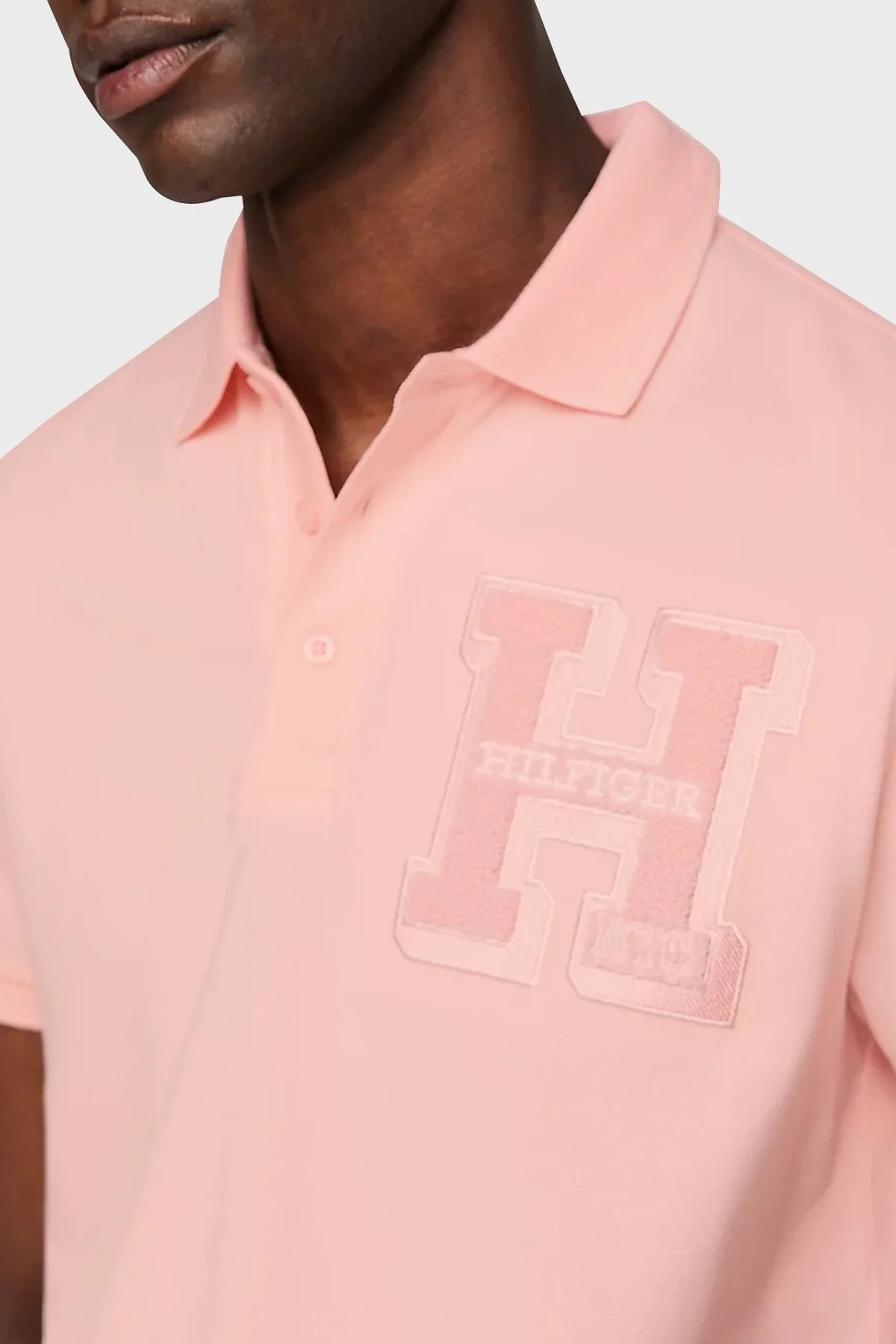 Tommy Hilfiger Monogram Logolu % 100 Pamuk Regular Fit Erkek Polo Yaka T Shirt MW0MW34771 TJS PEMBE - 3