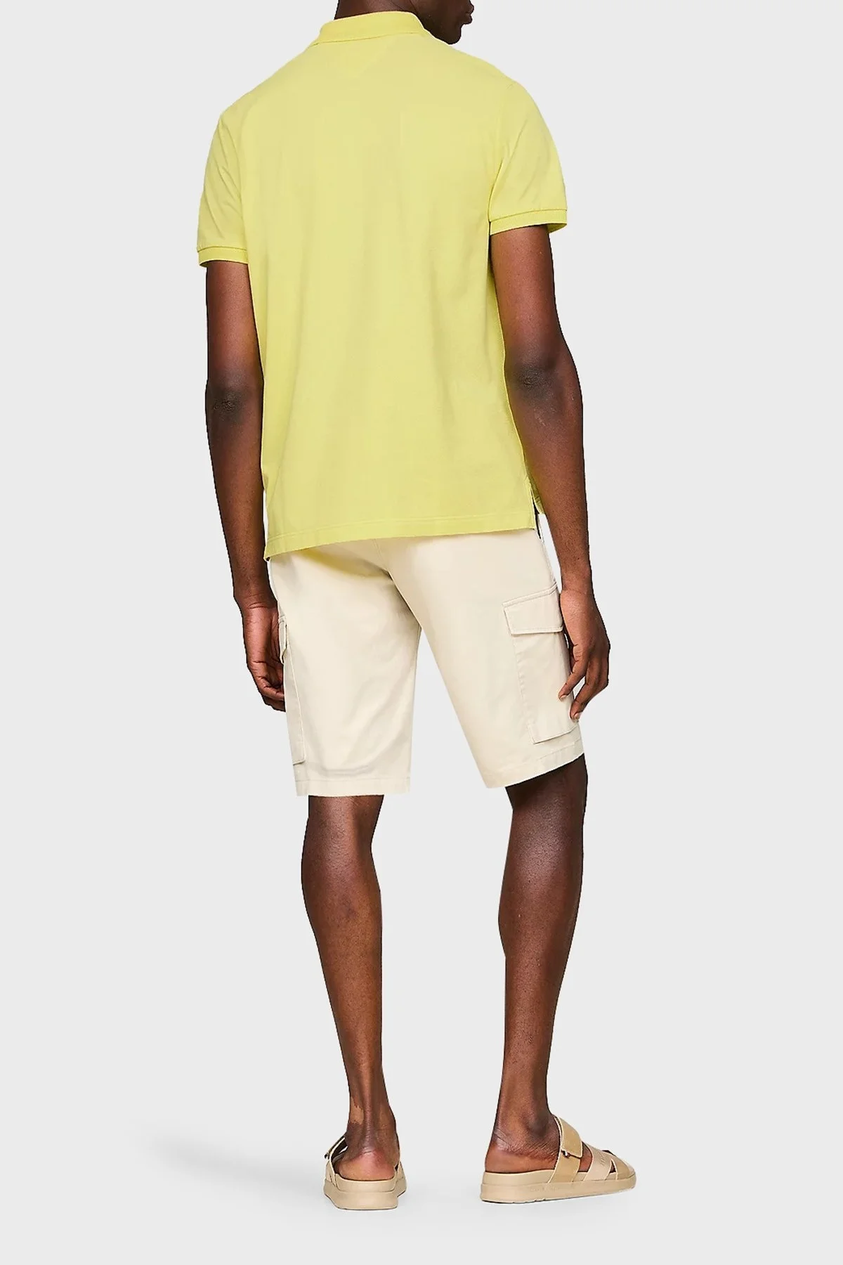 Tommy Hilfiger Monogram Logolu % 100 Pamuk Regular Fit Erkek Polo Yaka T Shirt MW0MW34771 ZIN SARI - 3