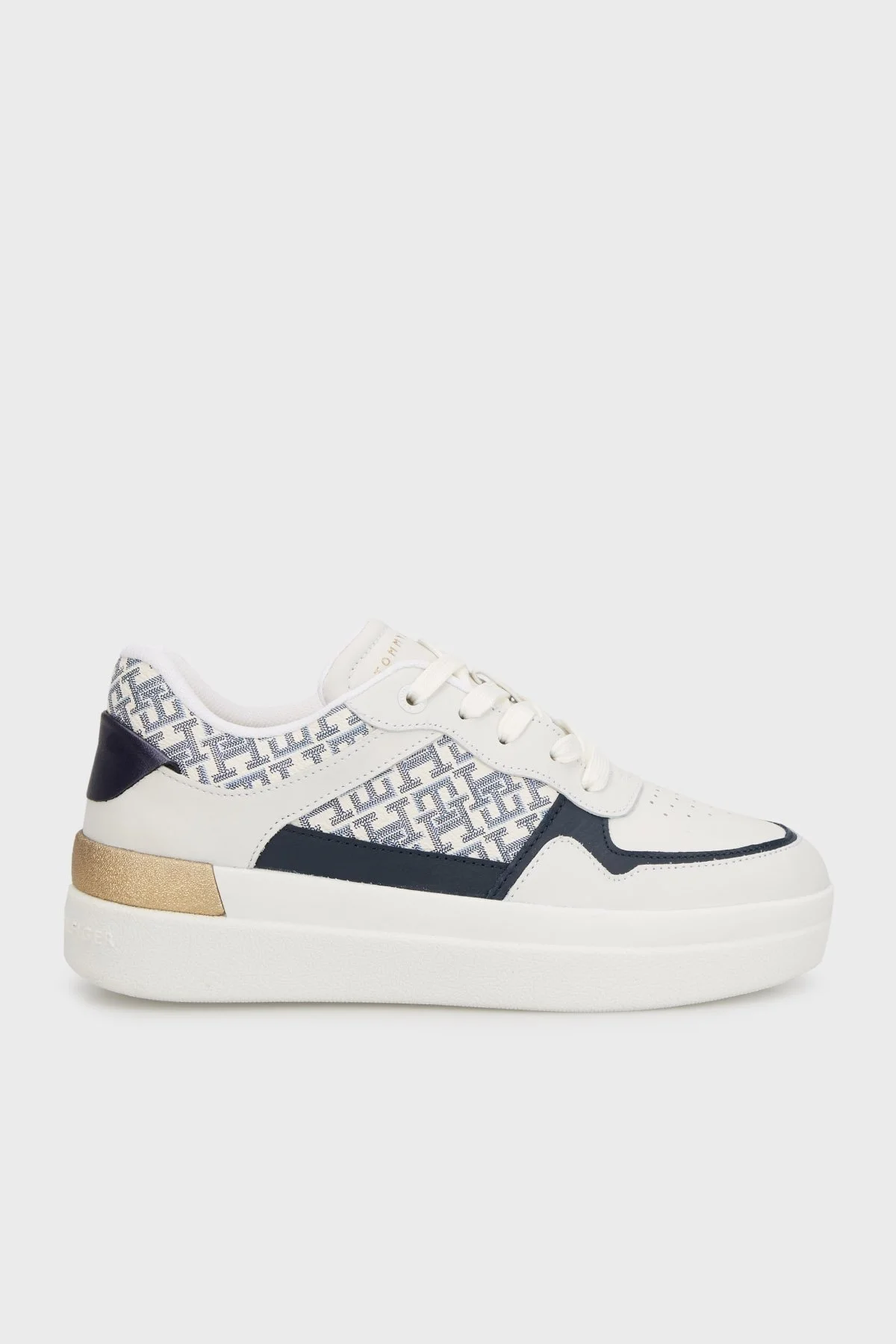 Tommy Hilfiger Monogram Logolu Sneaker Bayan Ayakkabı FW0FW08381 YBL BEYAZ - 1