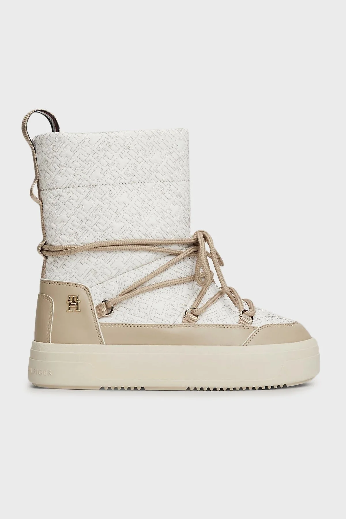 Tommy Hilfiger Monogramlı Bayan Kar Botu FW0FW08430 AEG BEJ - 1