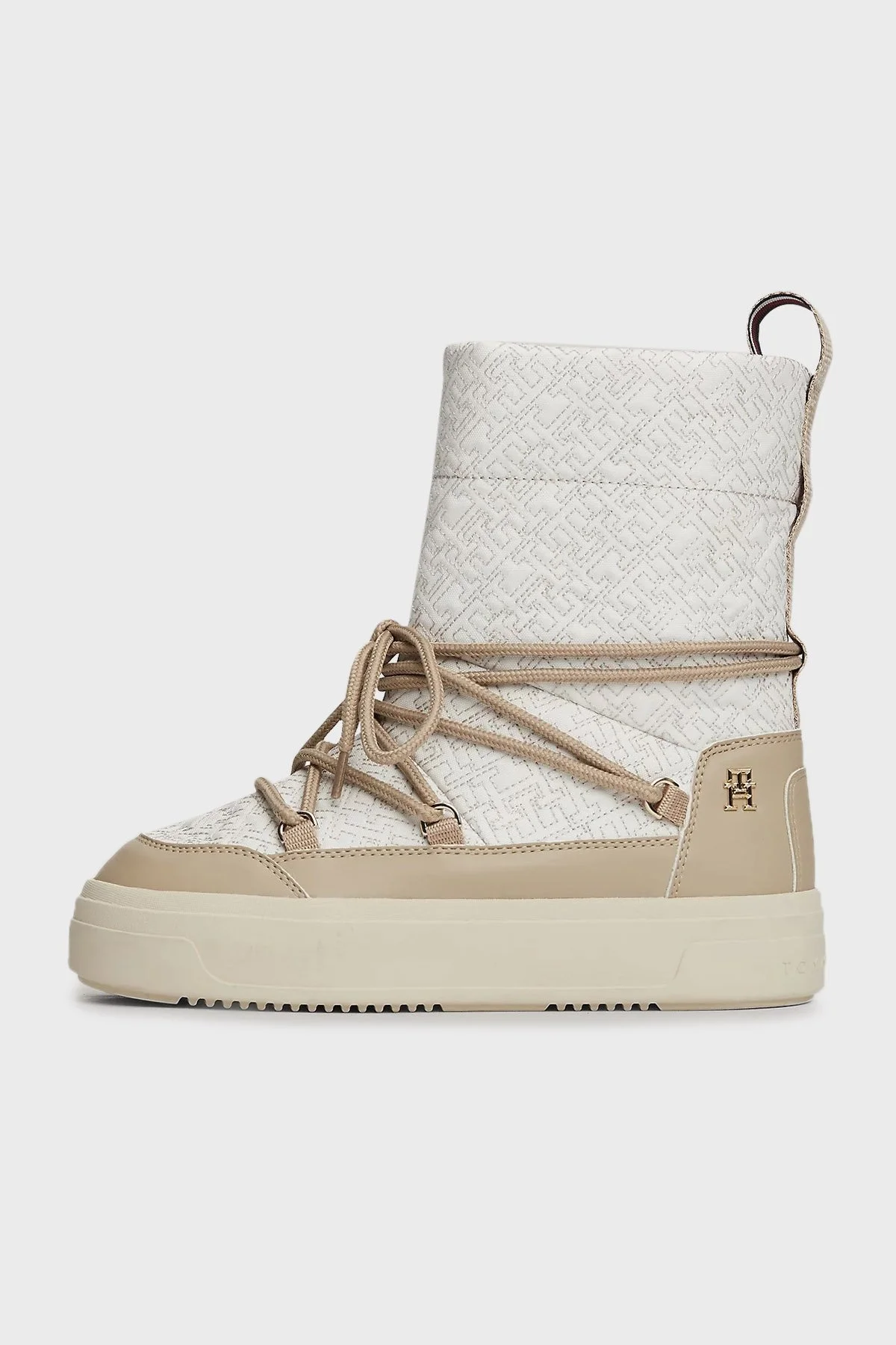 Tommy Hilfiger Monogramlı Bayan Kar Botu FW0FW08430 AEG BEJ - 2