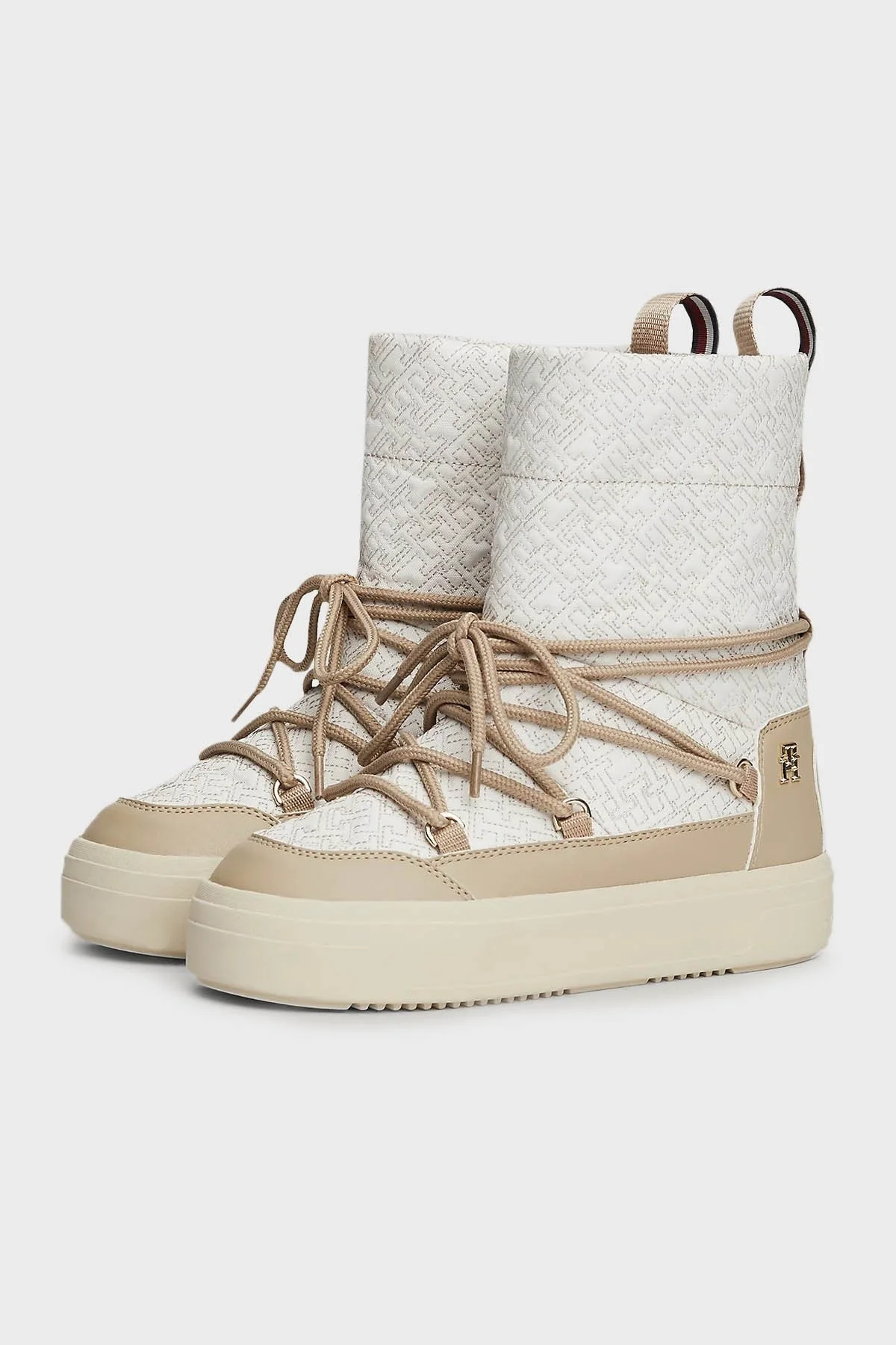 Tommy Hilfiger Monogramlı Bayan Kar Botu FW0FW08430 AEG BEJ - 3