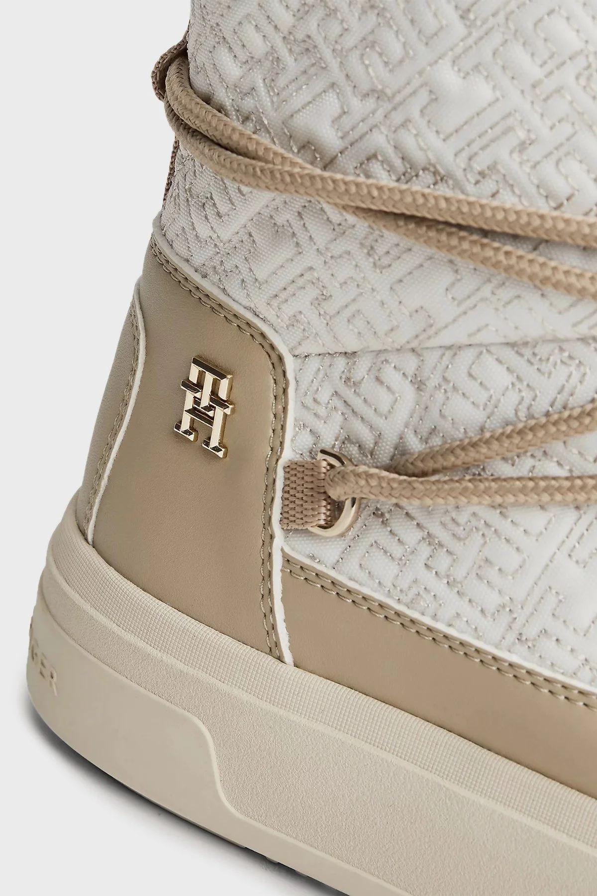 Tommy Hilfiger Monogramlı Bayan Kar Botu FW0FW08430 AEG BEJ - 4