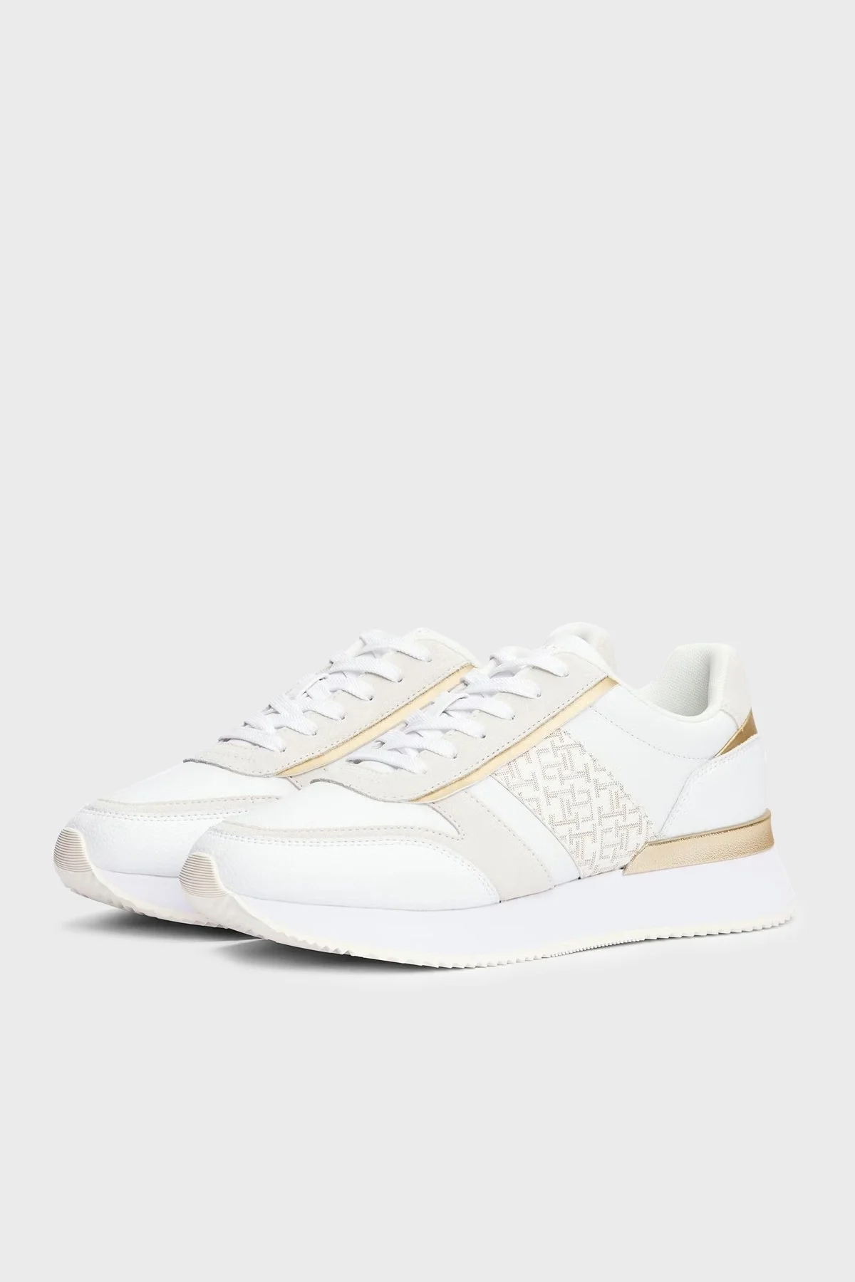 Tommy Hilfiger Monogramlı Kalın Taban Sneaker Bayan Ayakkabı FW0FW08387 0K4 BEYAZ - 4