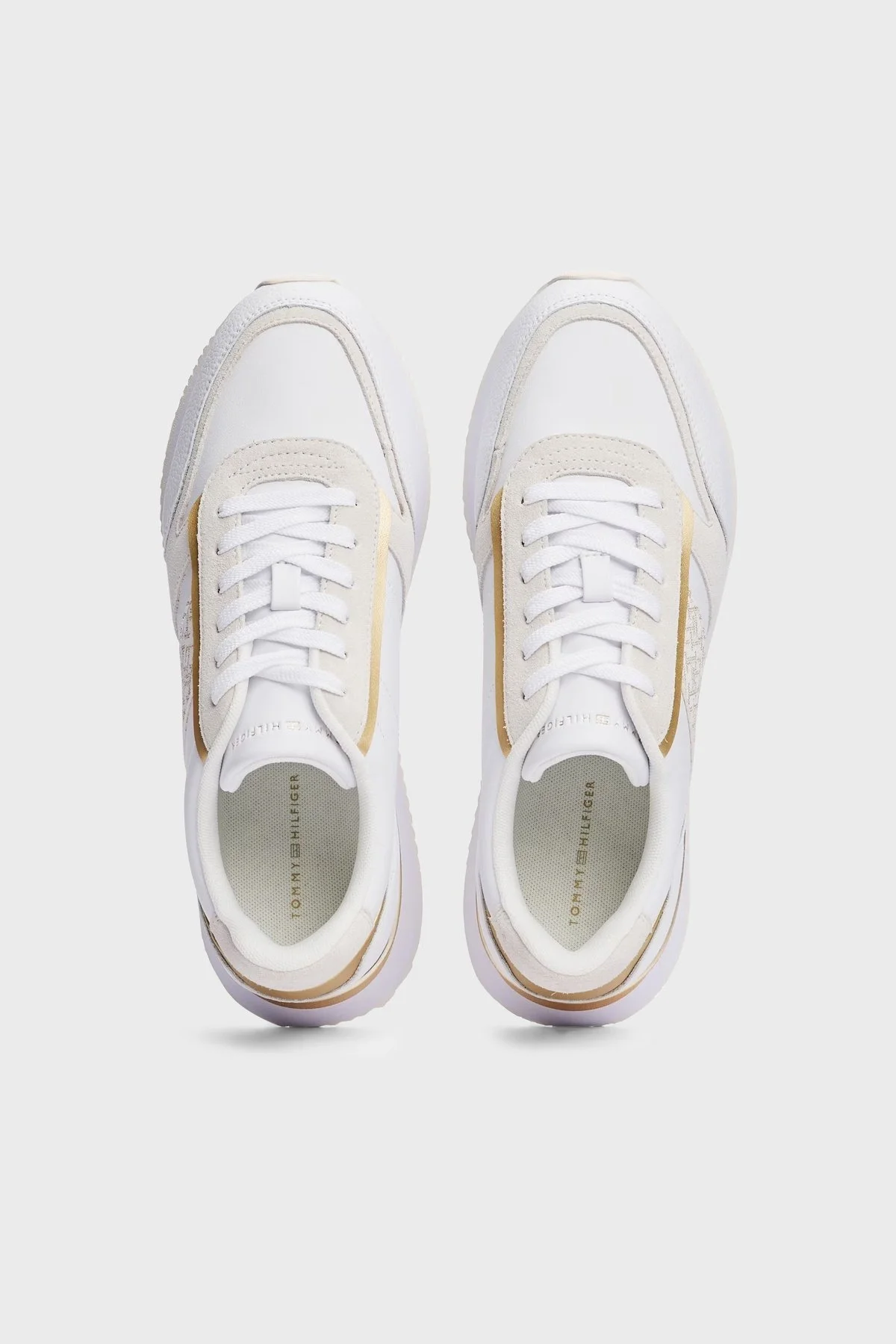 Tommy Hilfiger Monogramlı Kalın Taban Sneaker Bayan Ayakkabı FW0FW08387 0K4 BEYAZ - 5