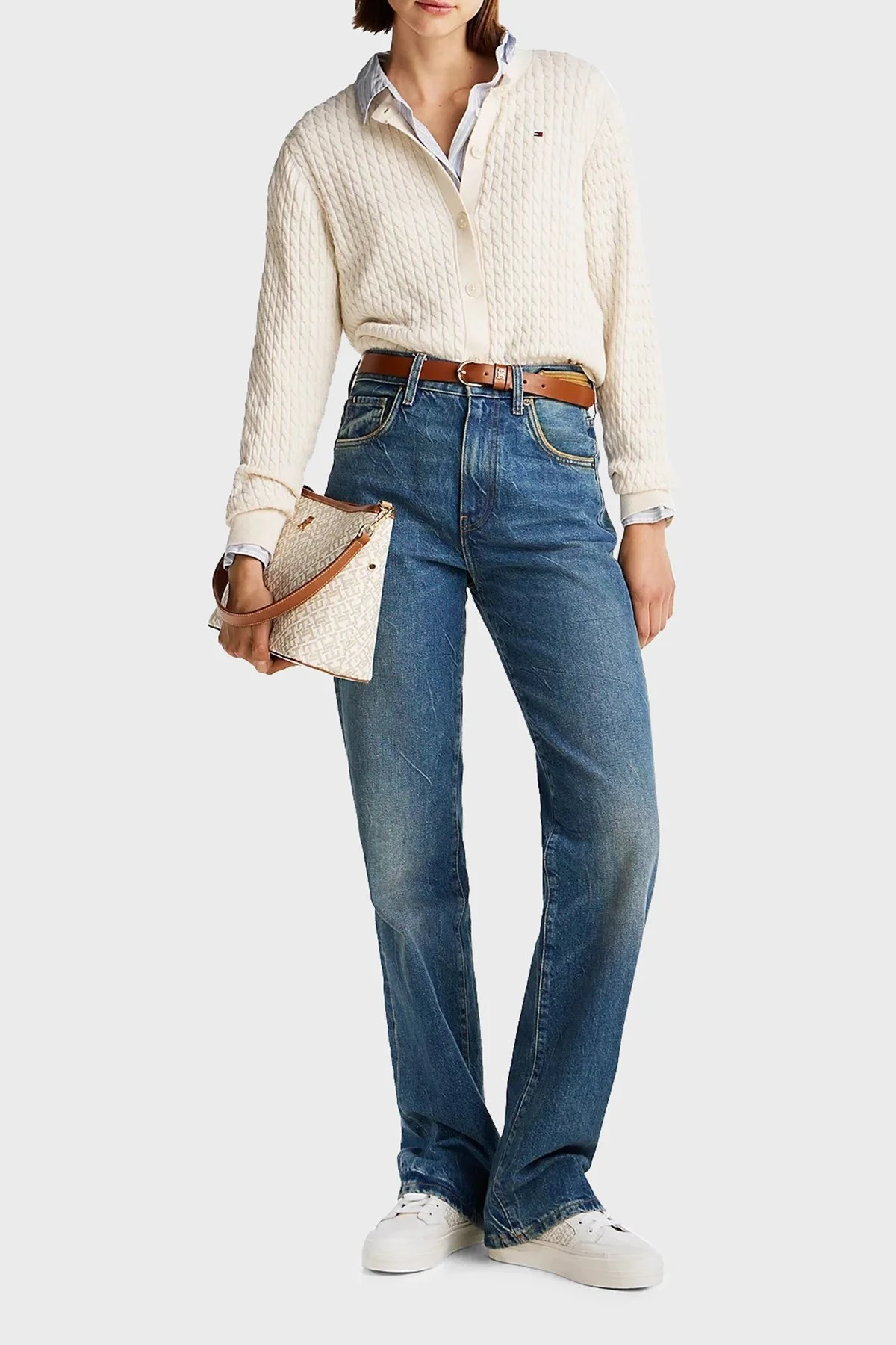 Tommy Hilfiger Monogramlı Sneaker Bayan Ayakkabı FW0FW08331 Z00 AÇIK BEJ - 2