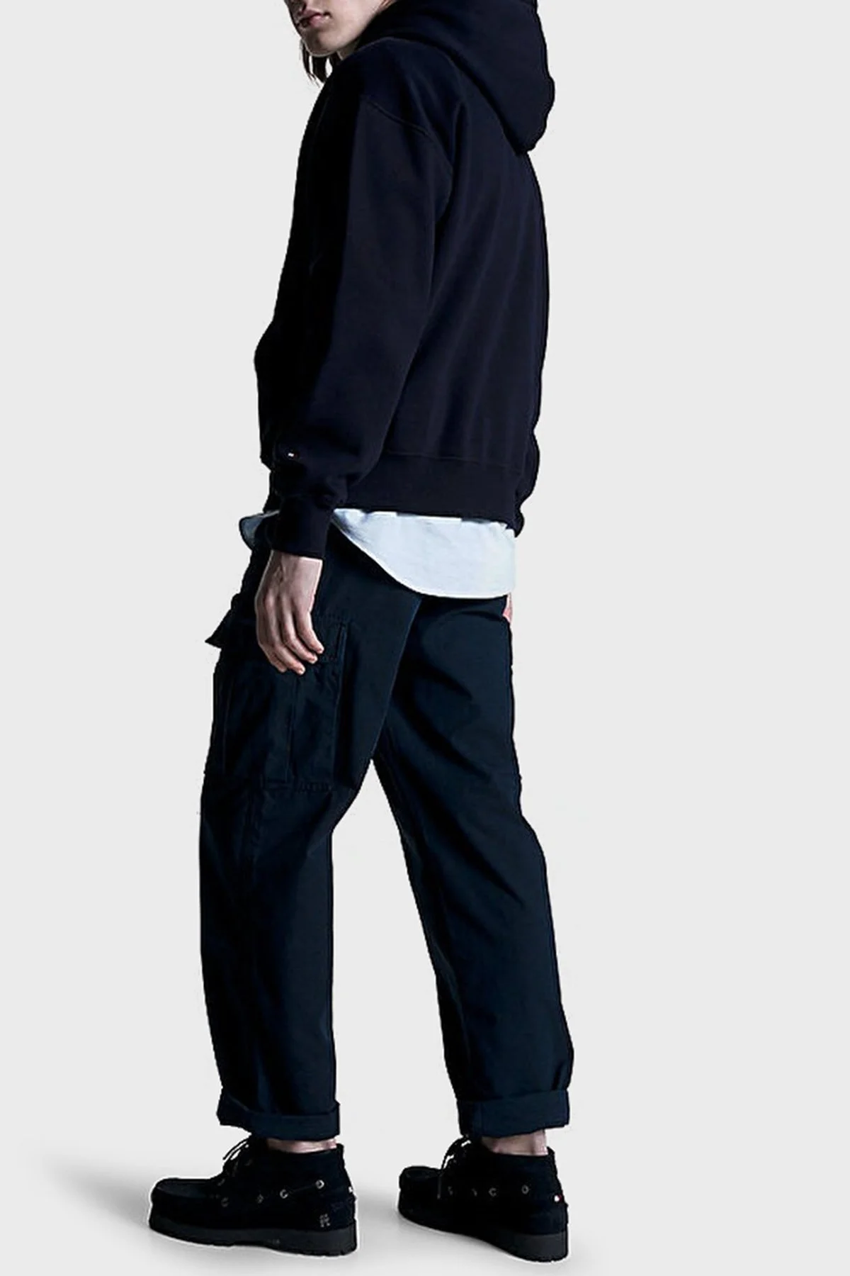 Tommy Hilfiger Nakışlı Pamuklu Regular Fit Kapüşonlu Erkek Sweat MW0MW33062 DW5 LACİVERT - 7