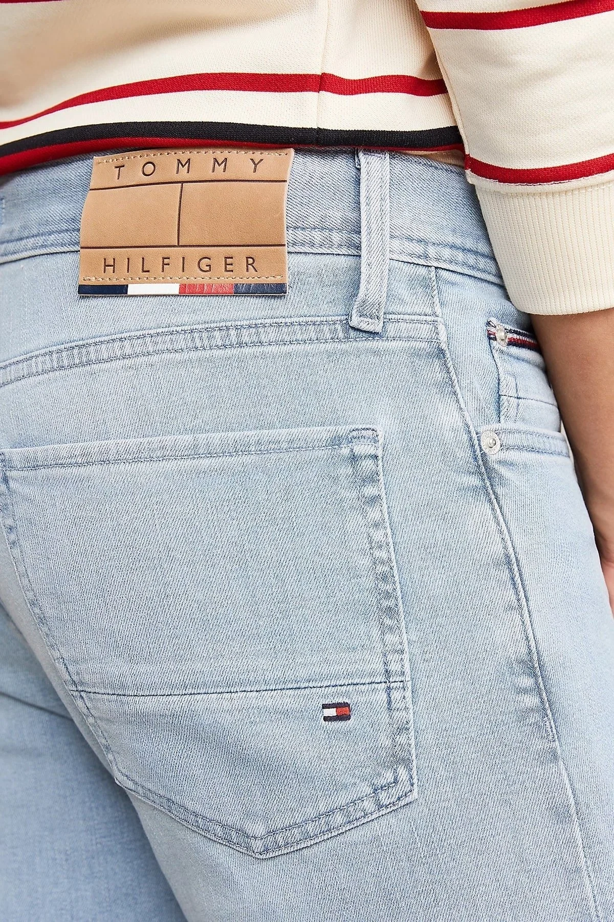 Tommy Hilfiger Normal Bel Slim Fit Jeans Erkek Kot Pantolon MW0MW31095 1AC AÇIK MAVİ - 8