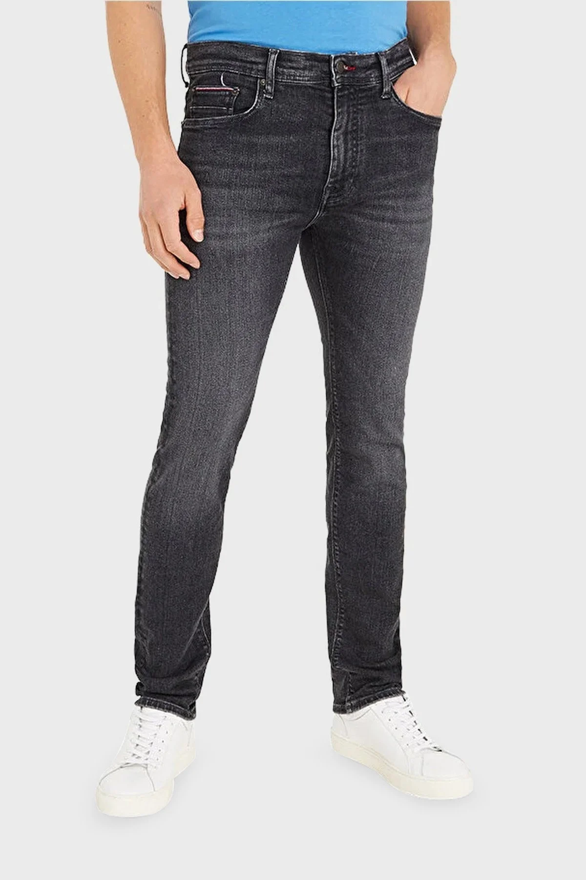 Tommy Hilfiger Normal Bel Slim Fit Jeans Erkek Kot Pantolon MW0MW32086 1B3 ANTRASİT - 1