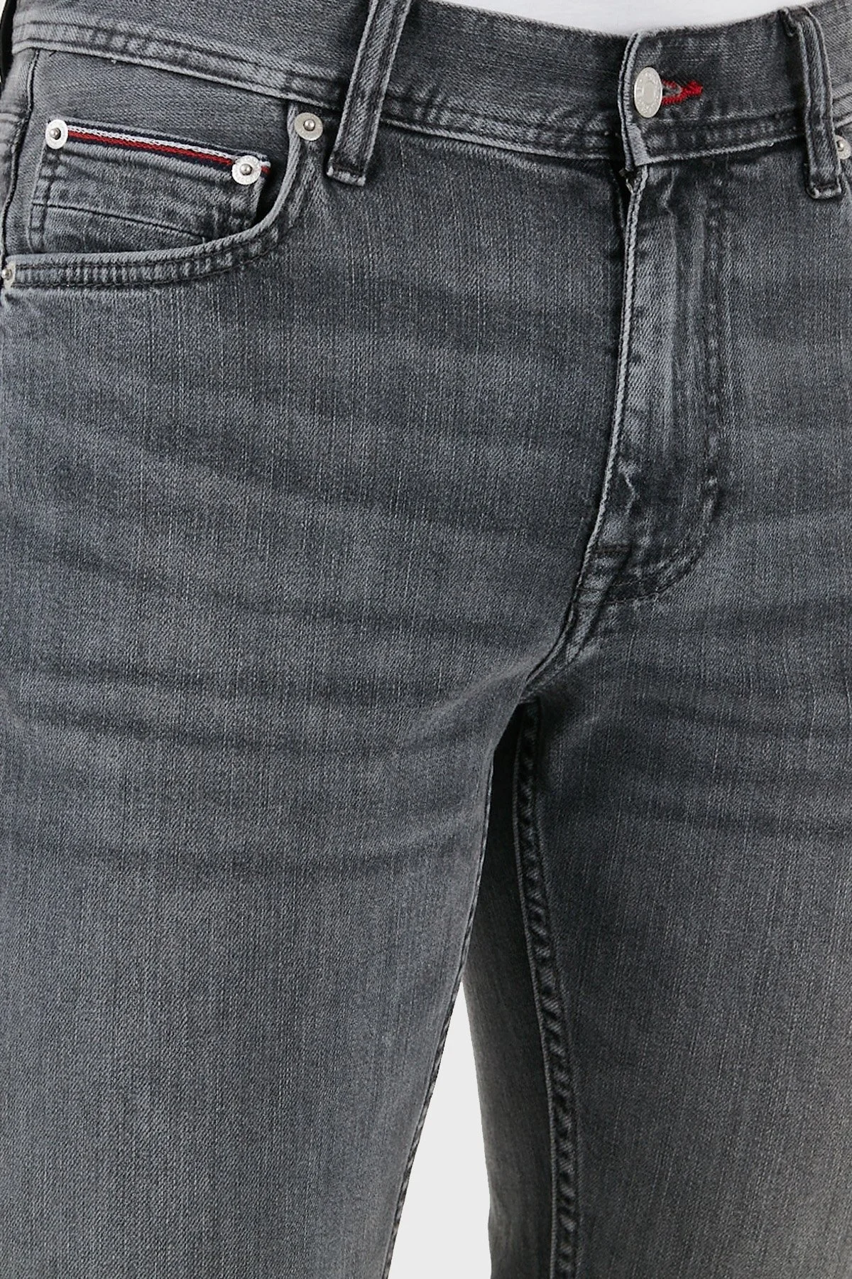 Tommy Hilfiger Normal Bel Straight Fit Jeans Erkek Kot Pantolon MW0MW34512 1B2 ANTRASİT - 11