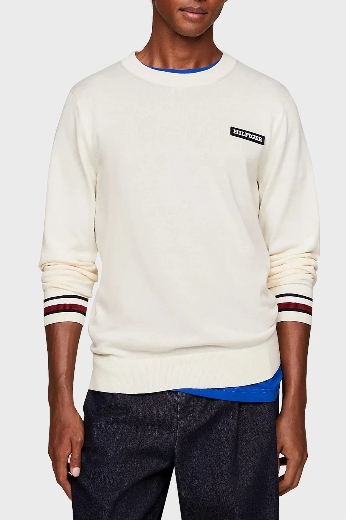 Tommy Hilfiger Organik Pamuklu Bisiklet Yaka Regular Fit Erkek Sweat MW0MW33502 AEF BEJ - 6