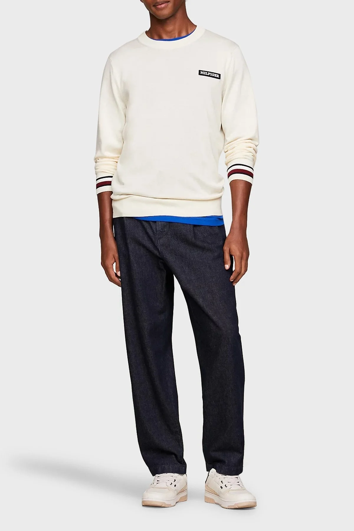 Tommy Hilfiger Organik Pamuklu Bisiklet Yaka Regular Fit Erkek Sweat MW0MW33502 AEF BEJ - 8