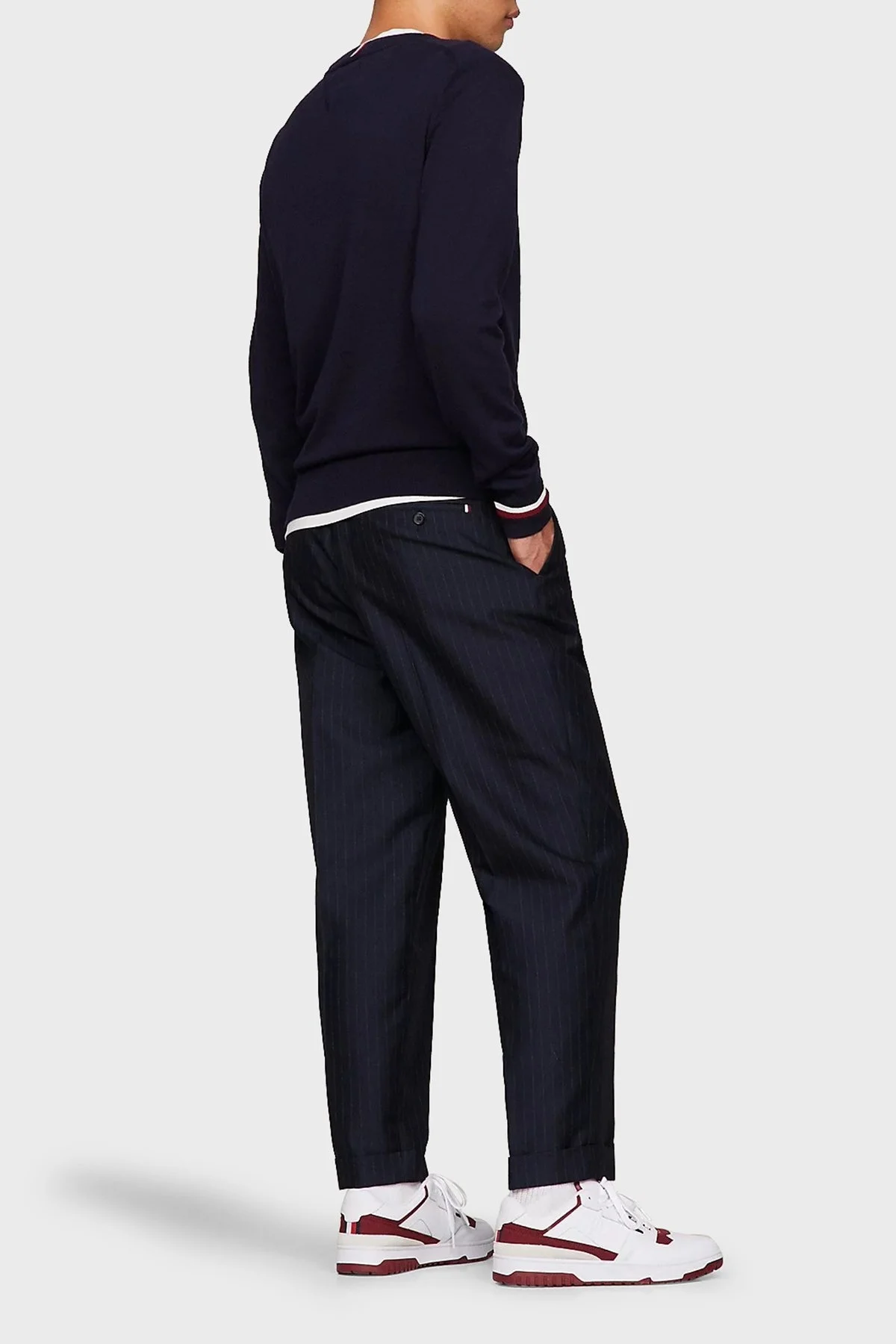 Tommy Hilfiger Organik Pamuklu Bisiklet Yaka Regular Fit Erkek Sweat MW0MW33502 DW5 LACİVERT - 3
