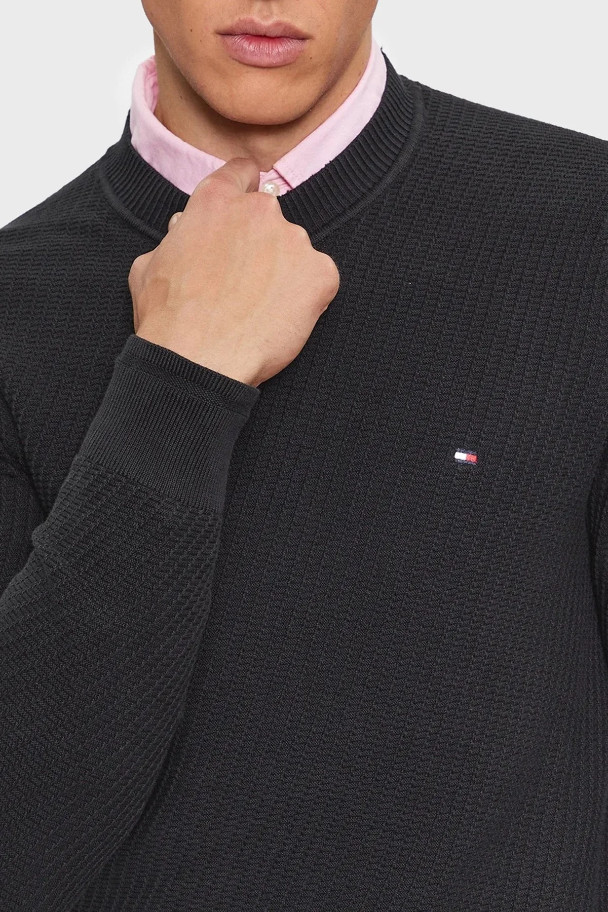 Tommy Hilfiger Organik Pamuklu Regular Fit Bisiklet Yaka Erkek Kazak MW0MW33131 BDS SİYAH - 4