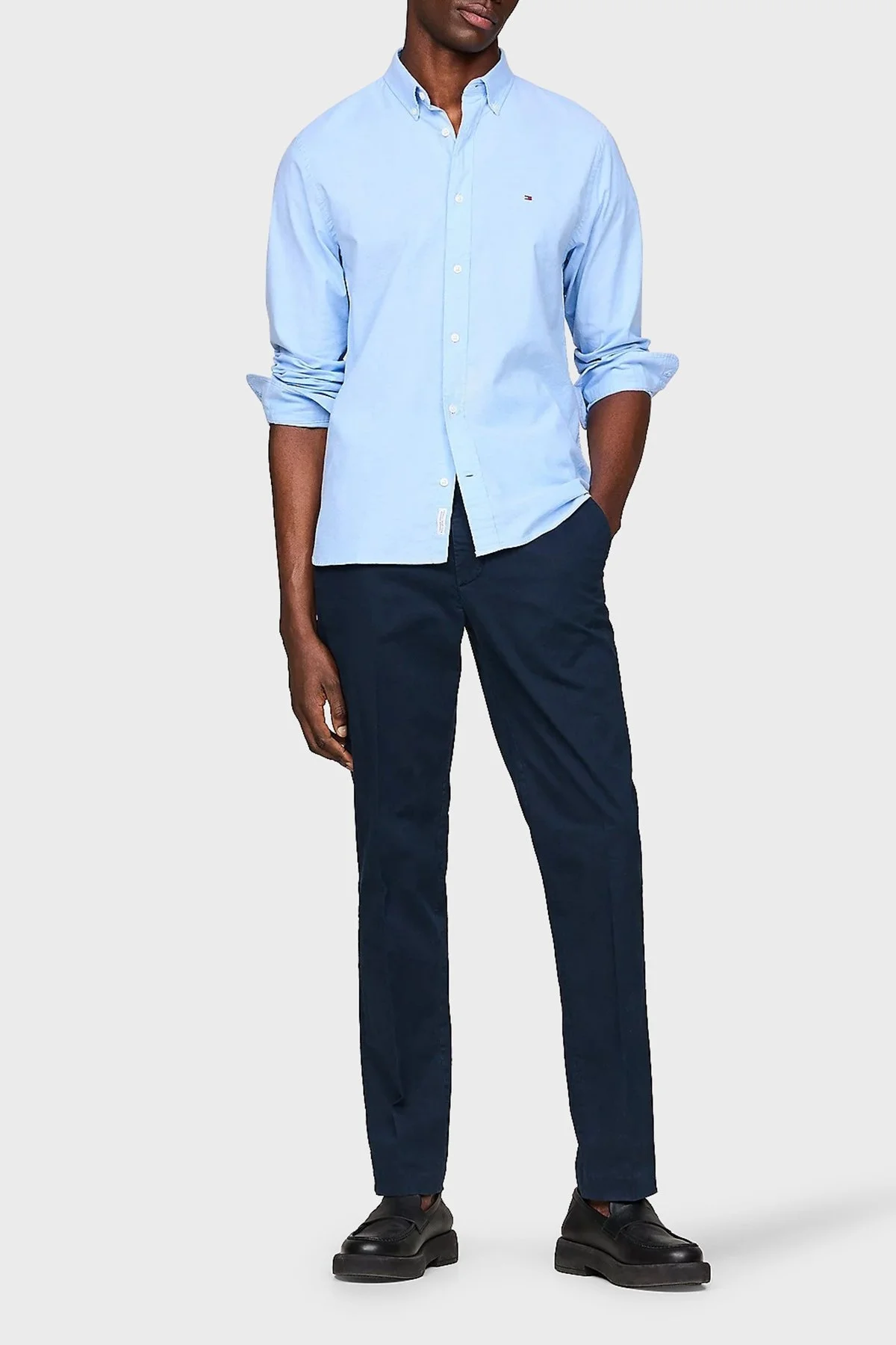 Tommy Hilfiger Organik Pamuklu Regular Fit Erkek Gömlek MW0MW29968 0GY LACİVERT - 3