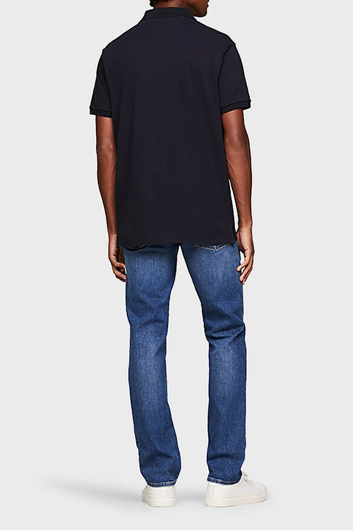 Tommy Hilfiger Organik Pamuklu Regular Fit Erkek Polo Yaka T Shirt MW0MW33582 DW5 LACİVERT - 4