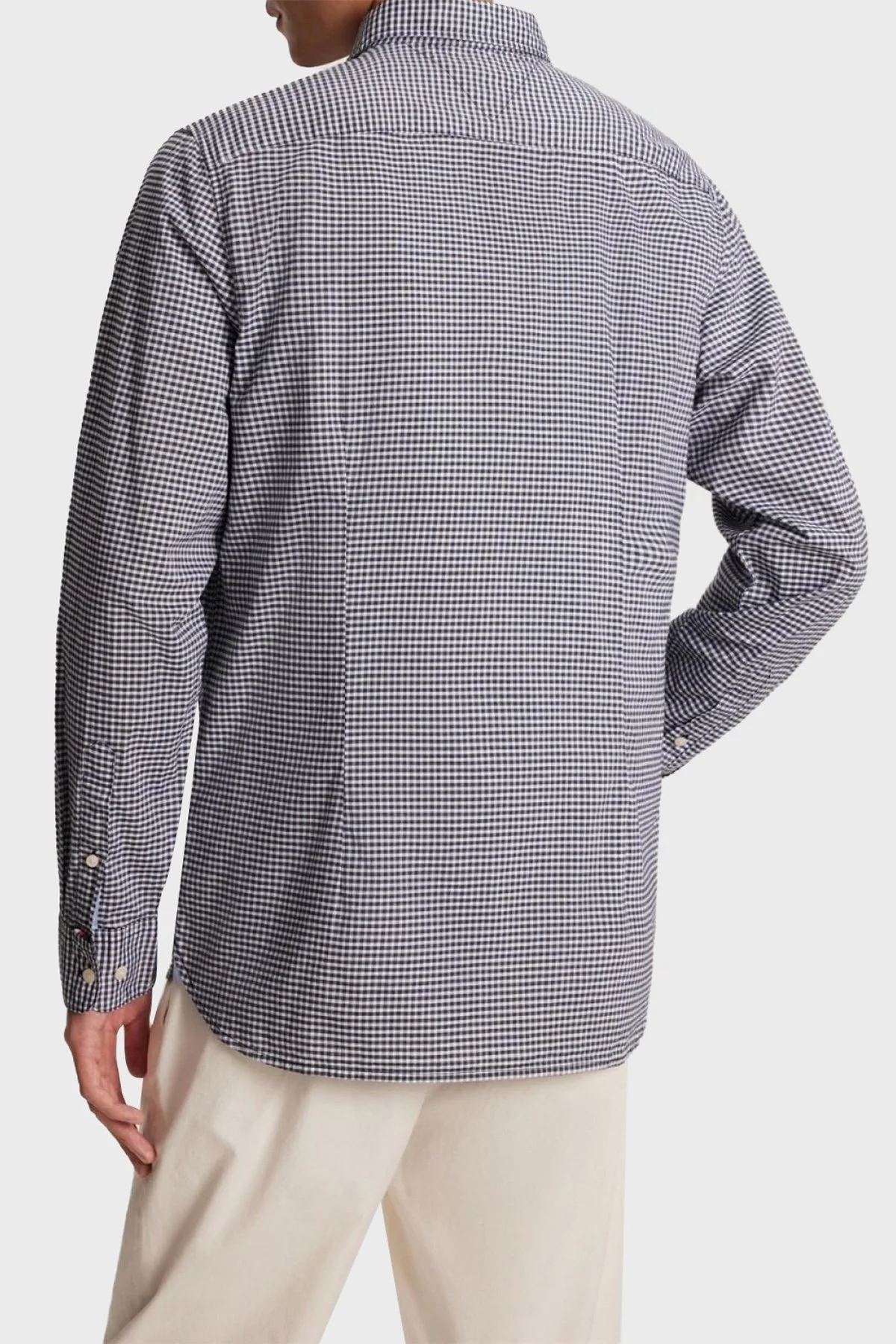 Tommy Hilfiger Organik Pamuklu Slim Fit Düğmeli Yaka Erkek Gömlek MW0MW33764 0MS LACİVERT-BEYAZ - 3