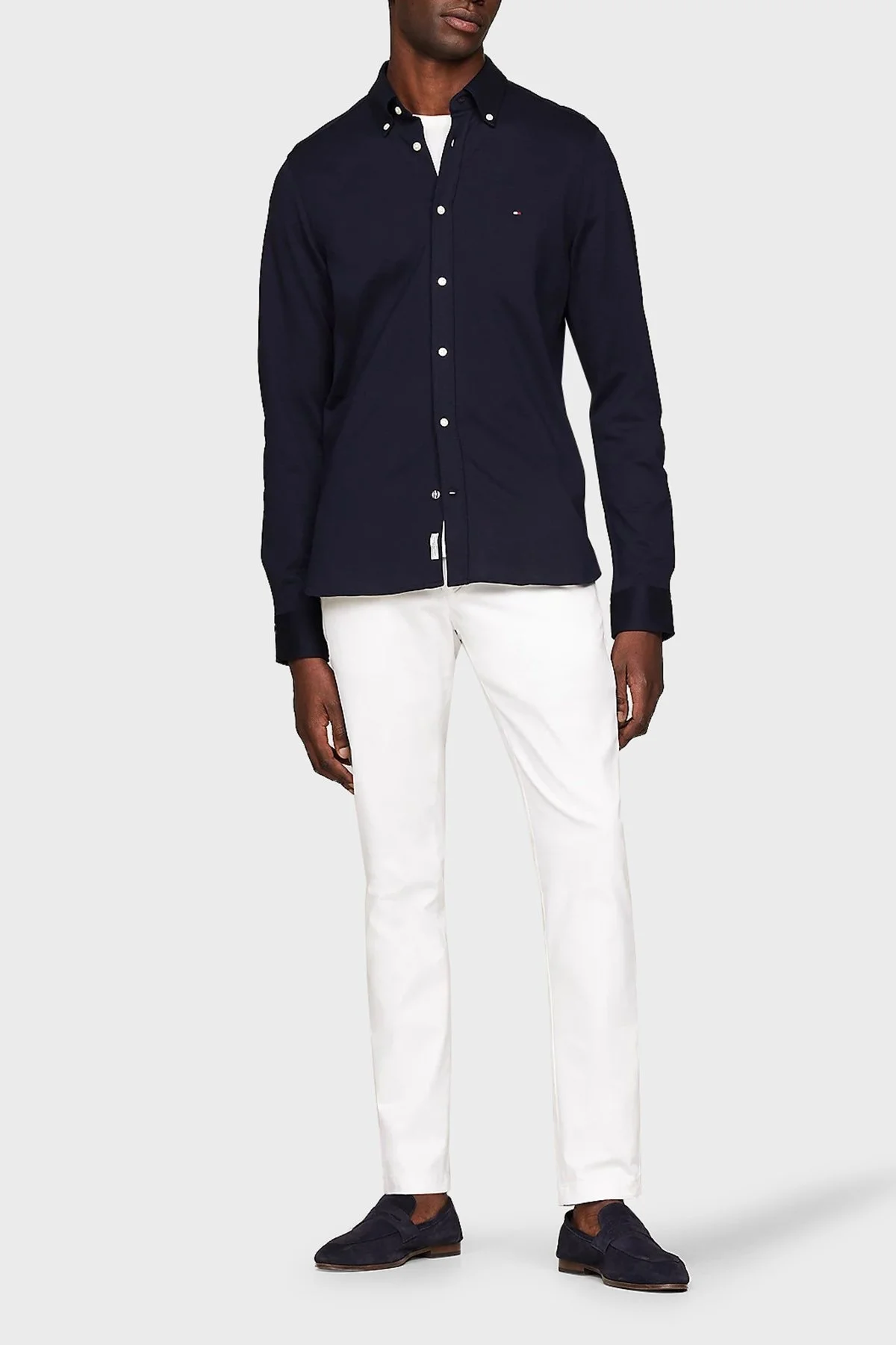 Tommy Hilfiger Organik Pamuklu Slim Fit Erkek Gömlek MW0MW30675 DW5 LACİVERT - 3