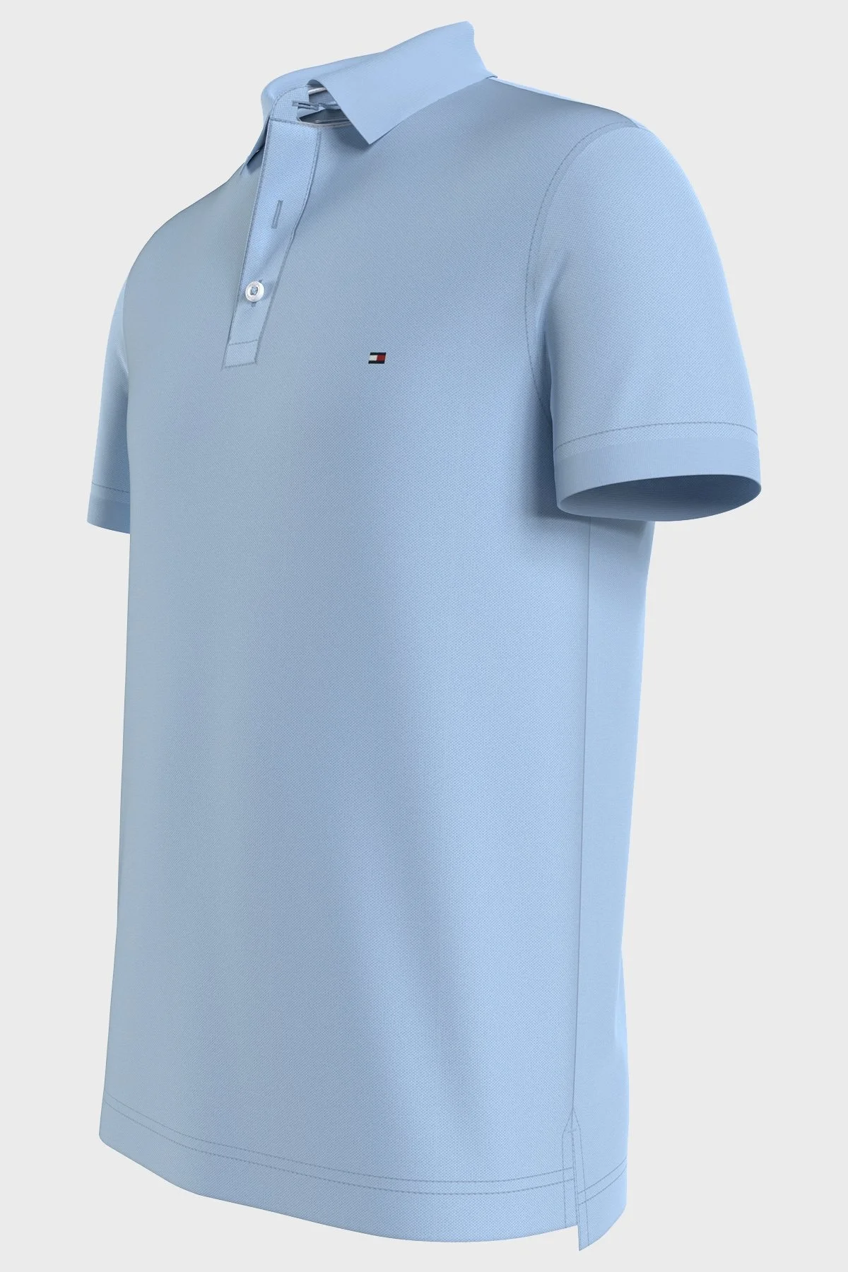 Tommy Hilfiger Organik Pamuklu Slim Fit Erkek Polo Yaka T Shirt MW0MW17771 C1R AÇIK MAVİ - 3