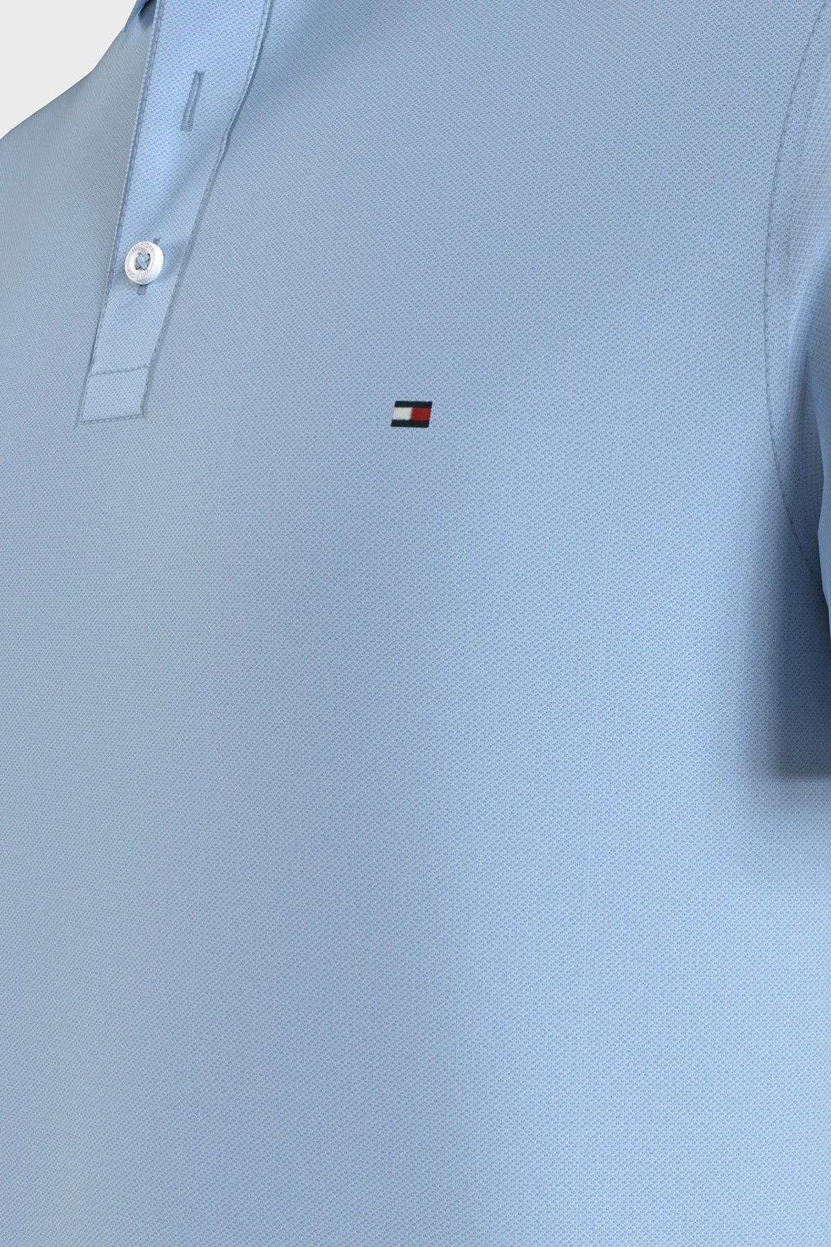 Tommy Hilfiger Organik Pamuklu Slim Fit Erkek Polo Yaka T Shirt MW0MW17771 C1R AÇIK MAVİ - 5