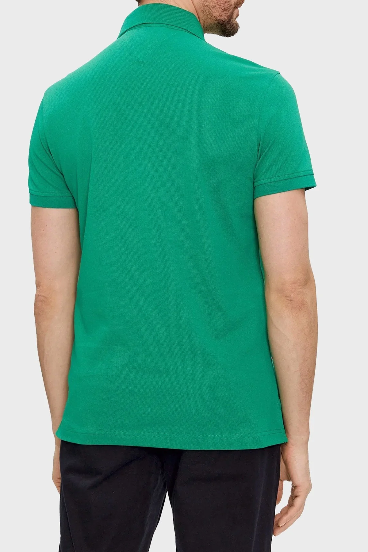 Tommy Hilfiger Organik Pamuklu Slim Fit Erkek Polo Yaka T Shirt MW0MW17771 L4B YEŞİL - 3