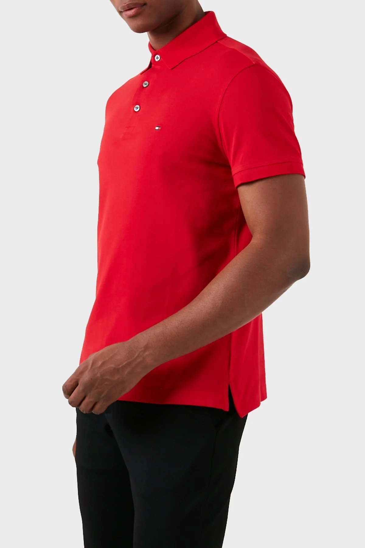 Tommy Hilfiger Organik Pamuklu Slim Fit Erkek Polo Yaka T Shirt MW0MW17771 XLG KIRMIZI - 2