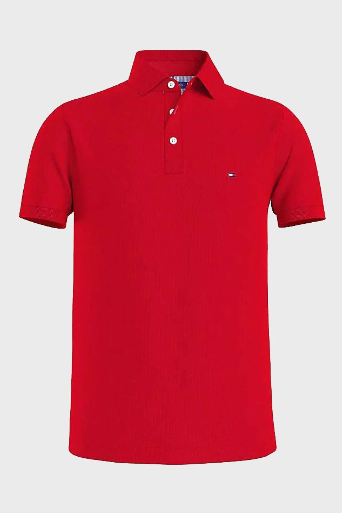 Tommy Hilfiger Organik Pamuklu Slim Fit Erkek Polo Yaka T Shirt MW0MW17771 XND KIRMIZI - 3