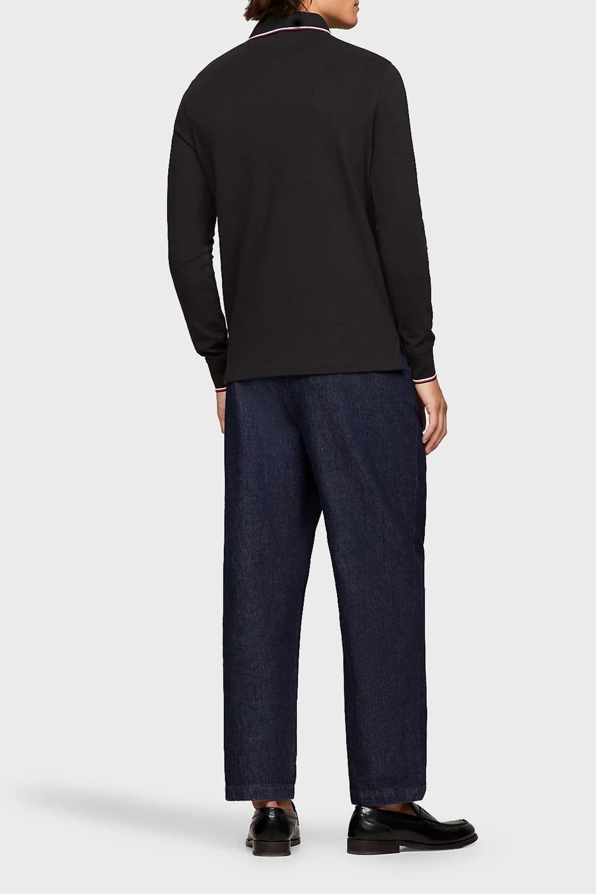 Tommy Hilfiger Organik Pamuklu Uzun Kollu Slim Fit Erkek Polo Yaka T Shirt MW0MW29543 BDS SİYAH - 4