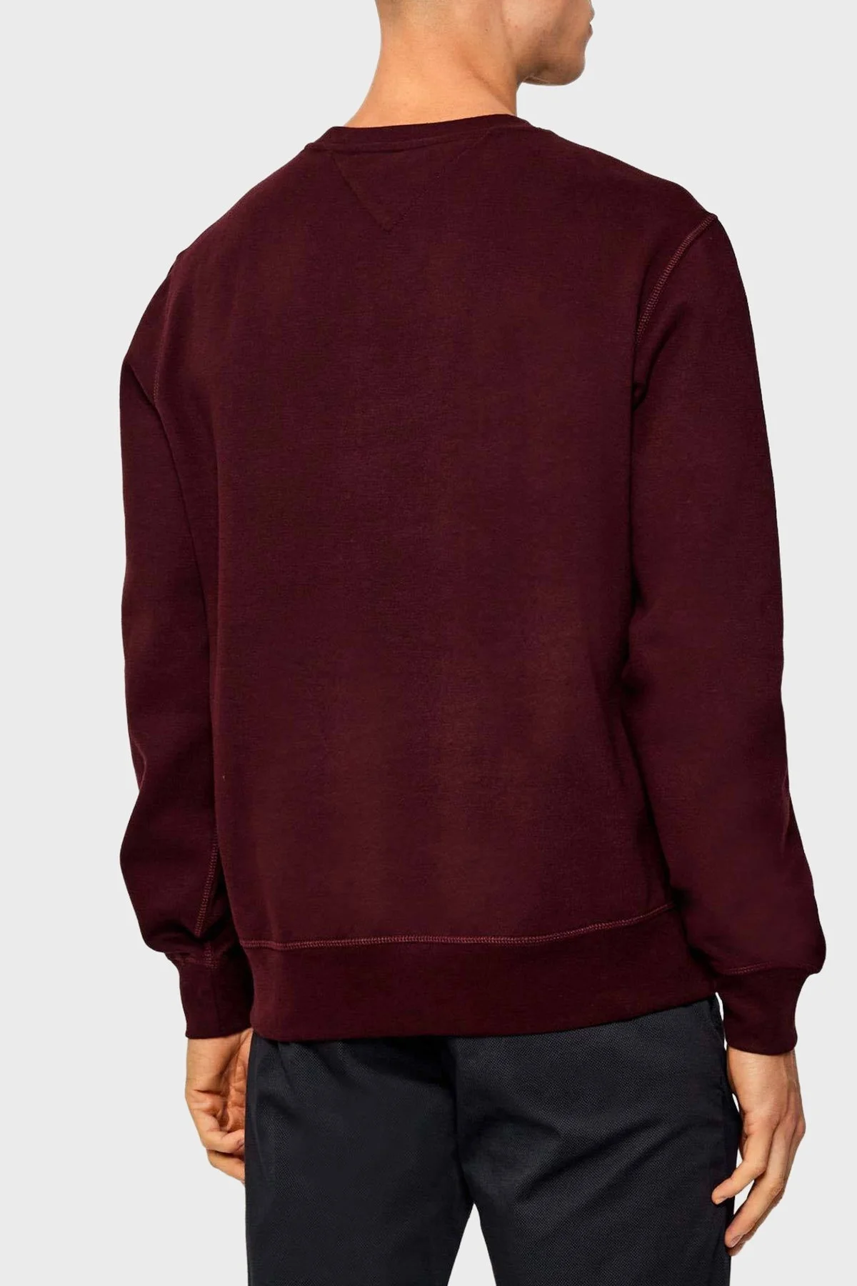 Tommy Hilfiger Pamuk Karışımlı Regular Fit Bisiklet Yaka Erkek Sweat MW0MW40000 XIH BORDO - 3