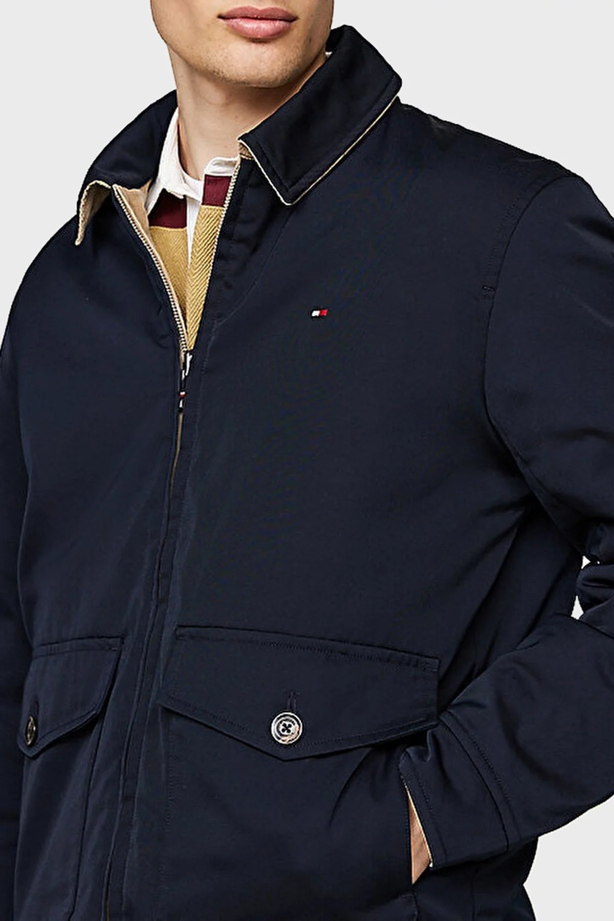 Tommy Hilfiger Pamuk Karışımlı Regular Fit Çift Taraflı Erkek Mont MW0MW36588 DW5 LACİVERT - 9