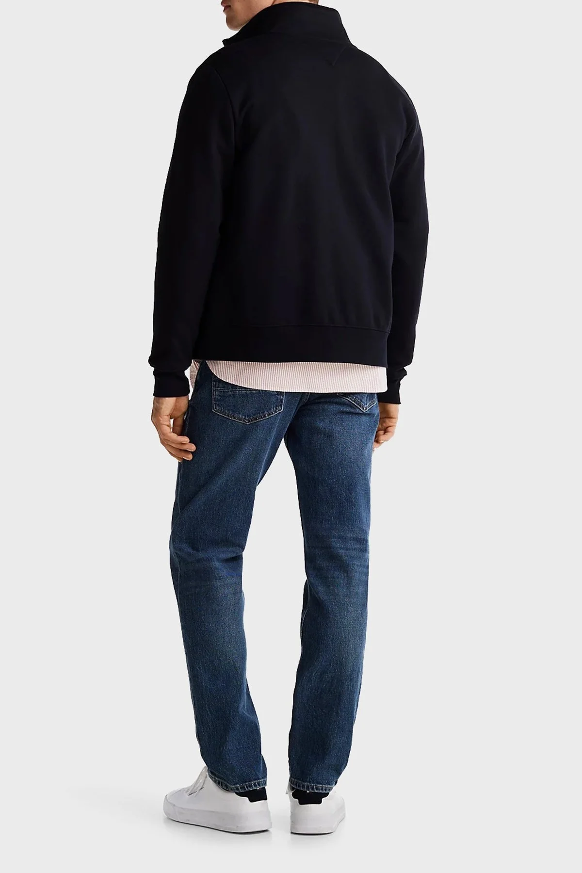 Tommy Hilfiger Pamuk Karışımlı Regular Fit Dik Yaka Fermuarlı Erkek Sweat MW0MW35539 DW5 LACİVERT - 2