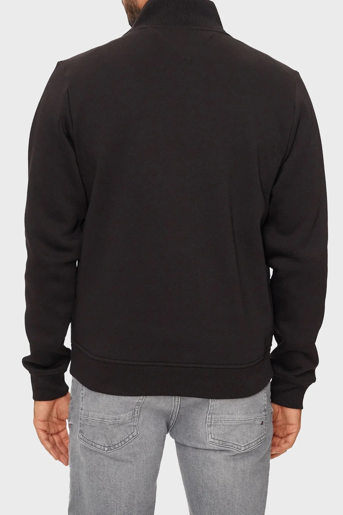 Tommy Hilfiger Pamuk Karışımlı Regular Fit Dik Yaka Fermuarlı Erkek Sweat MW0MW35543 BDS SİYAH - 2