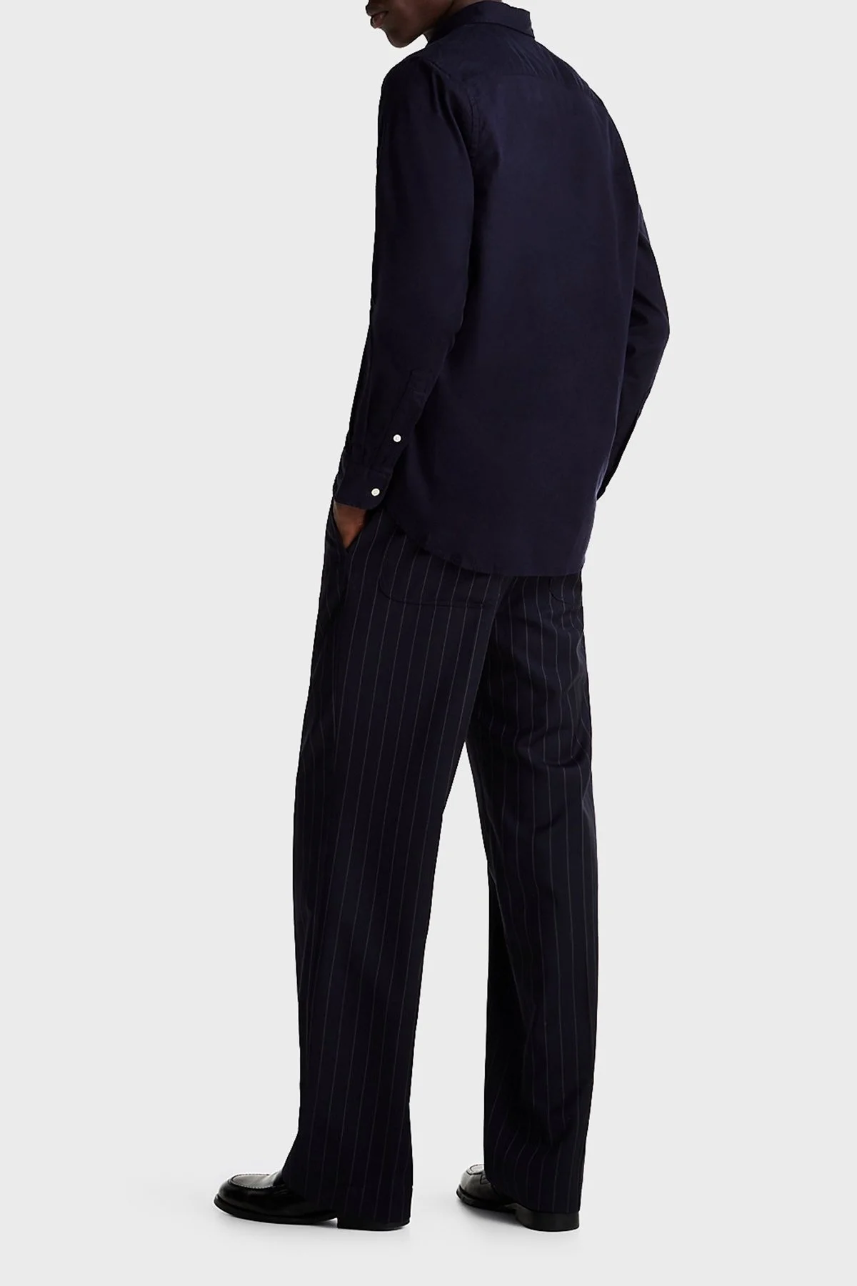 Tommy Hilfiger Pamuk Karışımlı Regular Fit Düğmeli Yaka Erkek Gömlek MW0MW36824 DW5 LACİVERT - 7