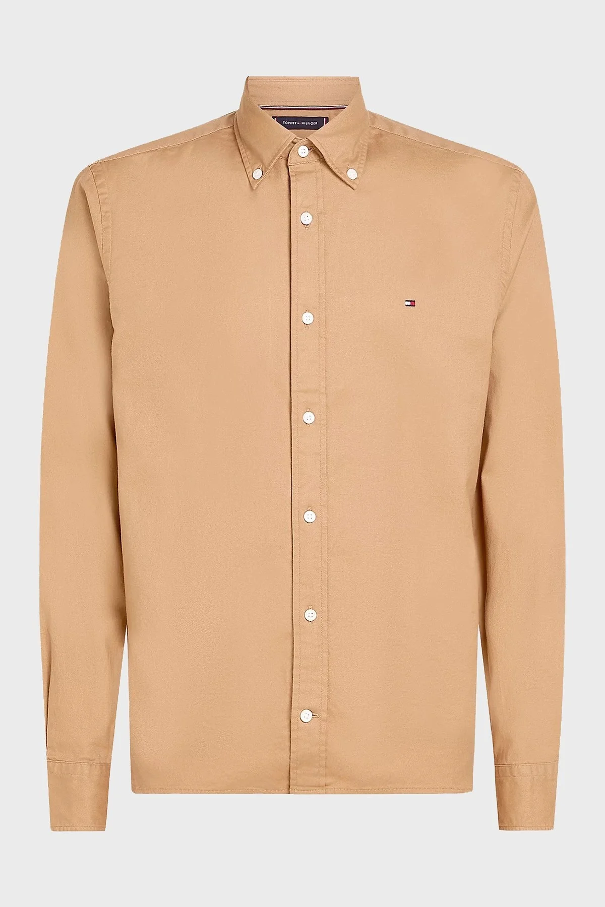 Tommy Hilfiger Pamuk Karışımlı Regular Fit Düğmeli Yaka Erkek Gömlek MW0MW36824 RBC KOYU HAKİ - 10