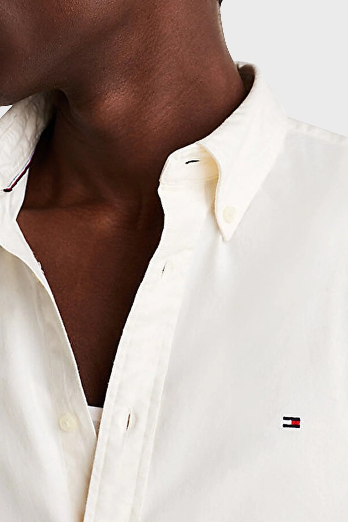 Tommy Hilfiger Pamuk Karışımlı Regular Fit Düğmeli Yaka Erkek Gömlek MW0MW36824 Z00 AÇIK BEJ - 4