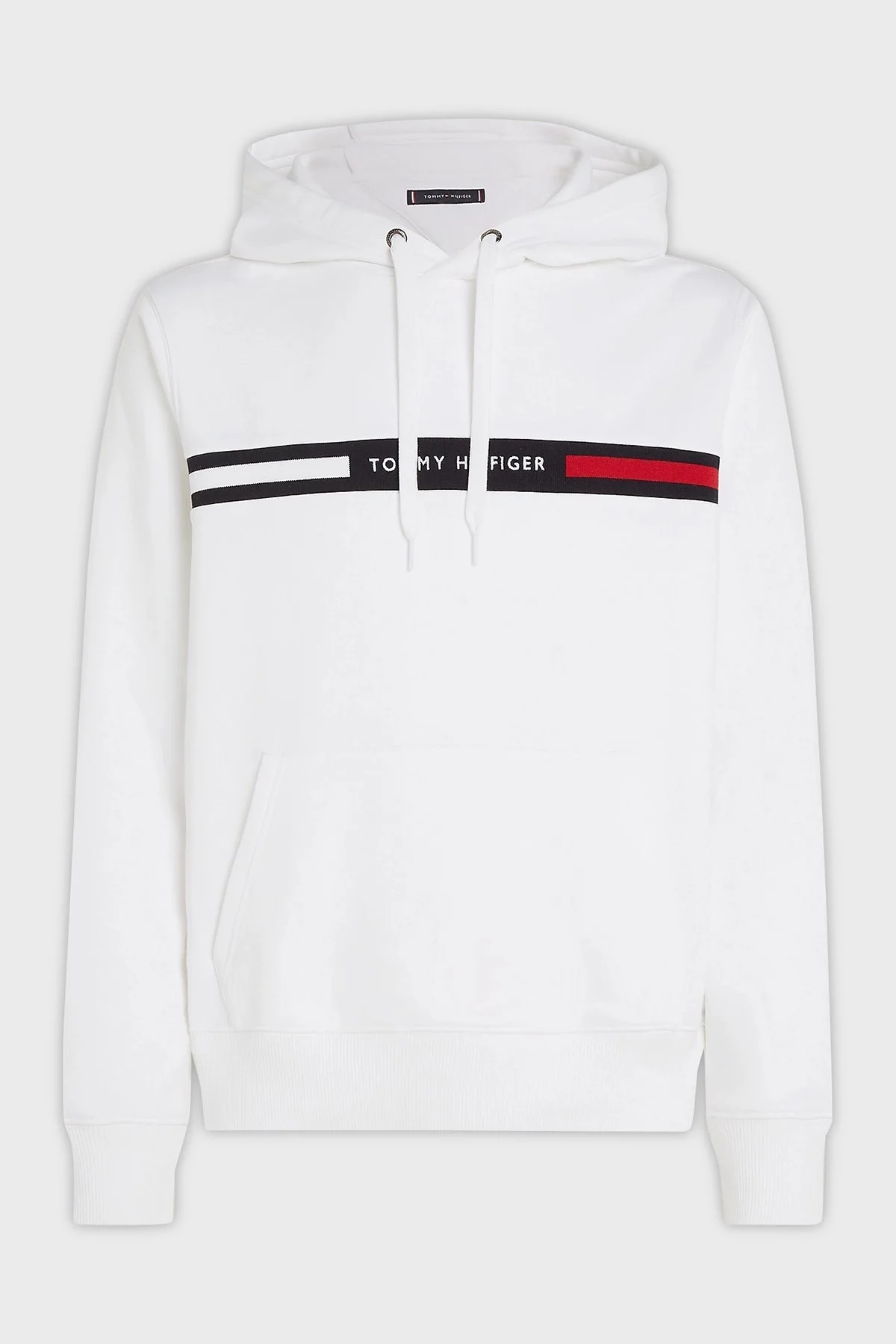 Tommy Hilfiger Pamuk Karışımlı Regular Fit Kanguru Cepli Kapüşonlu Erkek Sweat MW0MW37361 YBR BEYAZ - 5