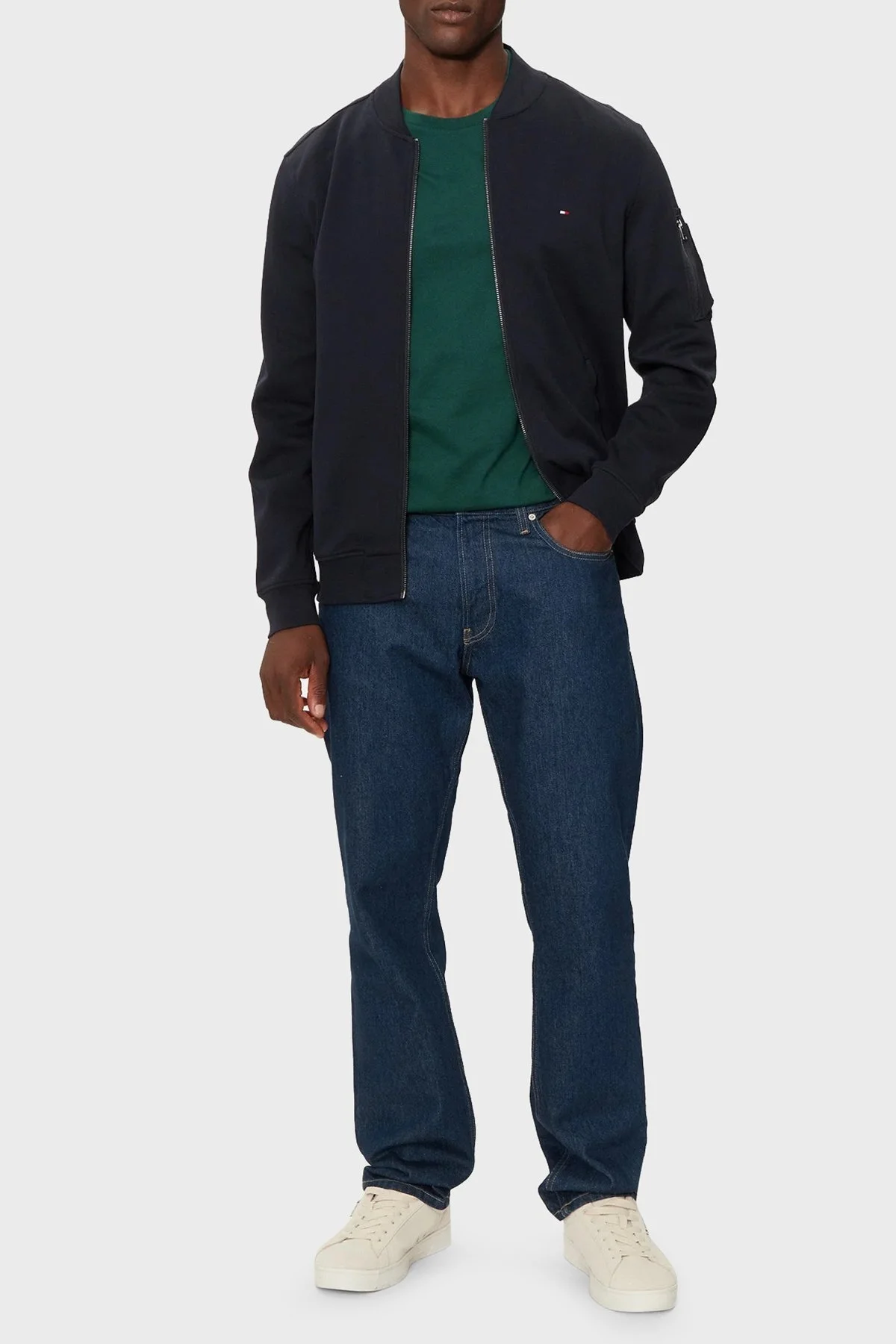 Tommy Hilfiger Pamuk Karışımlı Regular Fit Kolej Yaka Fermuarlı Erkek Sweat MW0MW37357 DW5 LACİVERT - 7