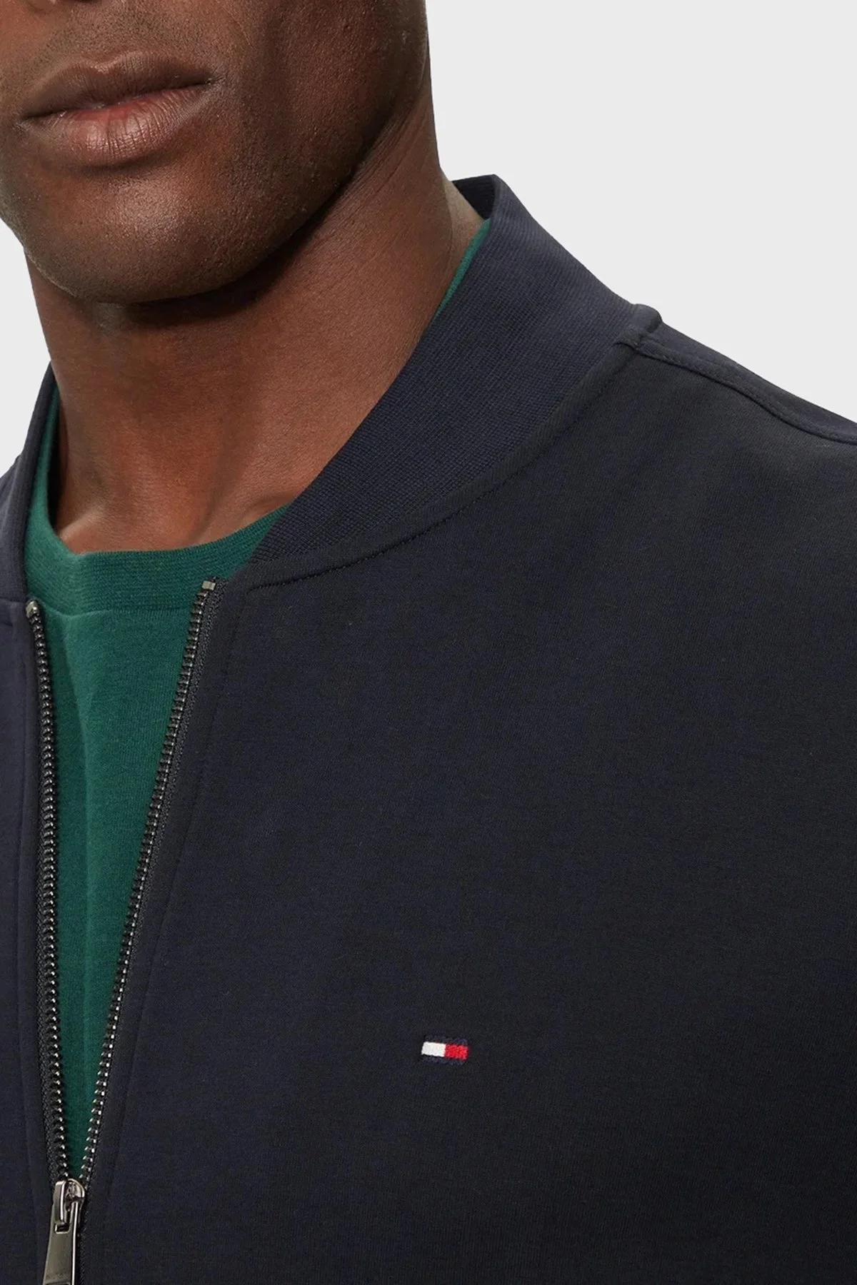 Tommy Hilfiger Pamuk Karışımlı Regular Fit Kolej Yaka Fermuarlı Erkek Sweat MW0MW37357 DW5 LACİVERT - 9