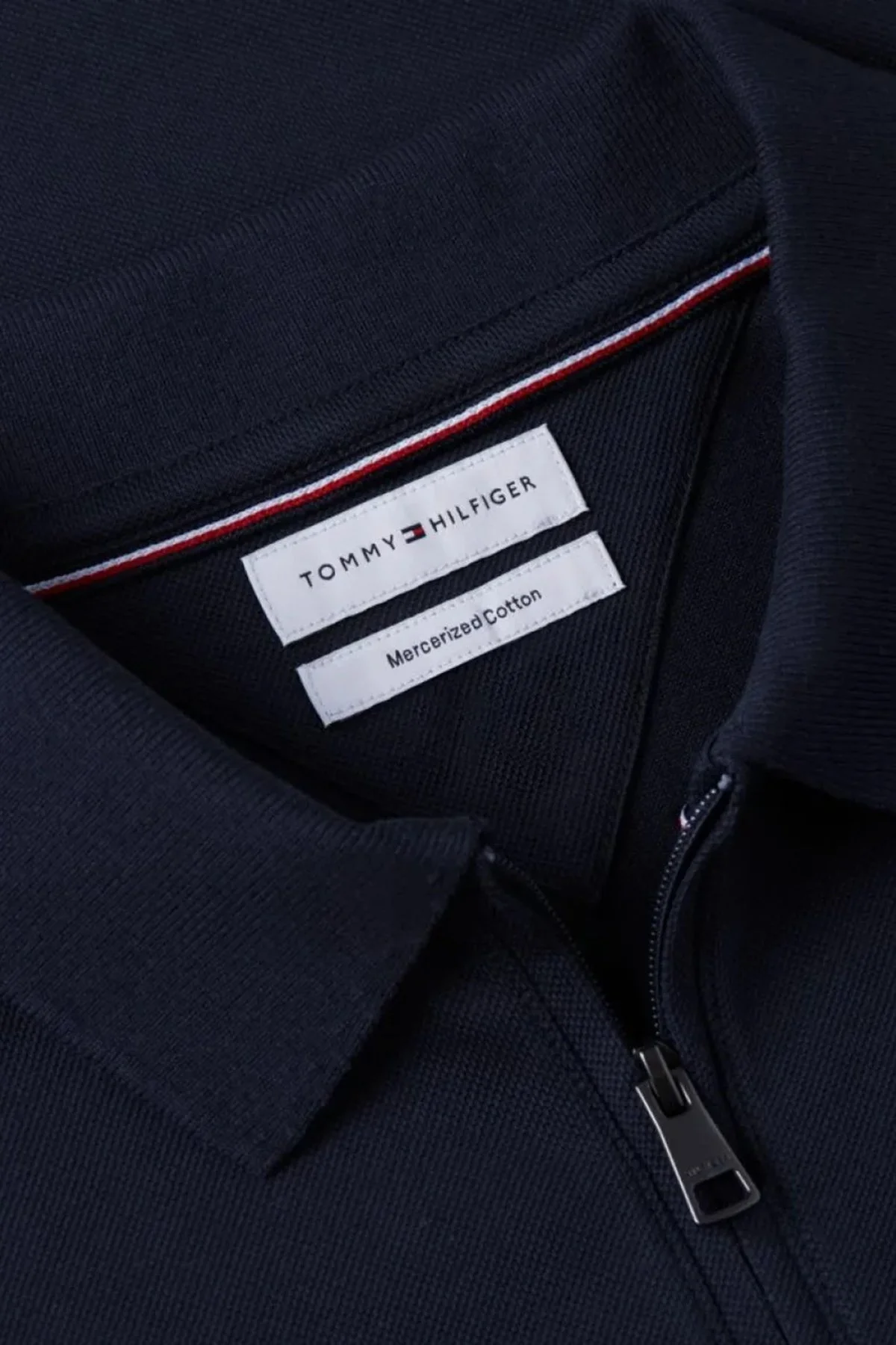 Tommy Hilfiger Pamuk Karışımlı Regular Fit Yarım Fermuarlı Erkek Polo Yaka T Shirt MW0MW43282 DW5 Lacivert - 6