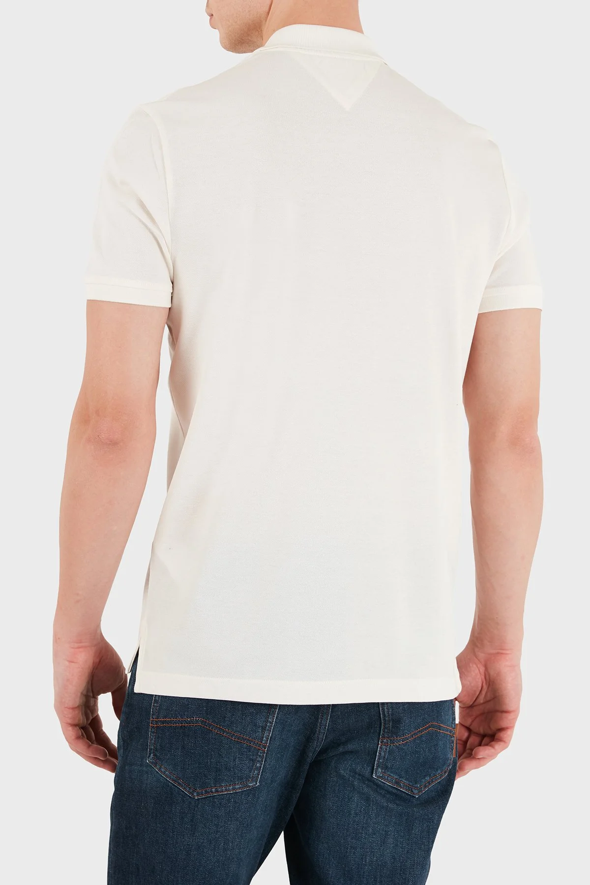 Tommy Hilfiger Pamuk Karışımlı Regular Fit Yarım Fermuarlı Erkek Polo Yaka T Shirt MW0MW43282 Z00 Açık bej - 3