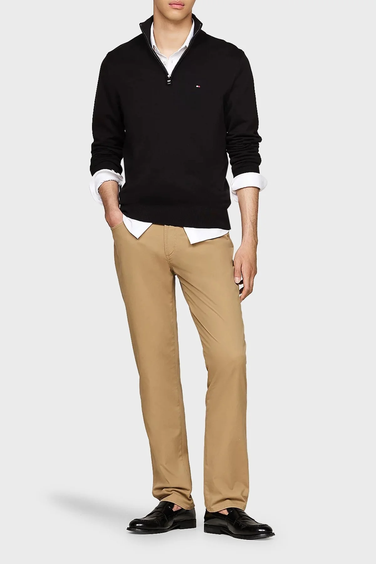 Tommy Hilfiger Pamuk Regular Fit Dik Yaka Erkek Kazak MW0MW37331 BDS SİYAH - 2