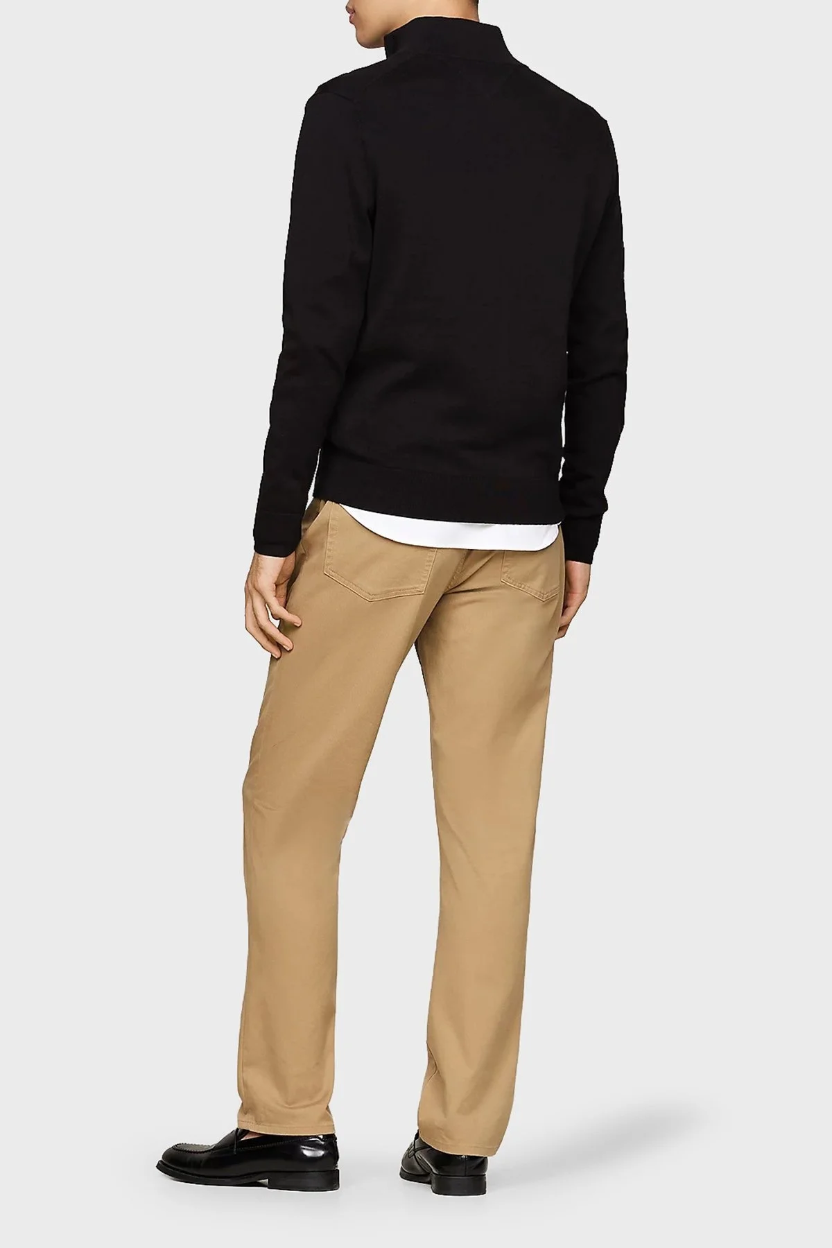 Tommy Hilfiger Pamuk Regular Fit Dik Yaka Erkek Kazak MW0MW37331 BDS SİYAH - 3