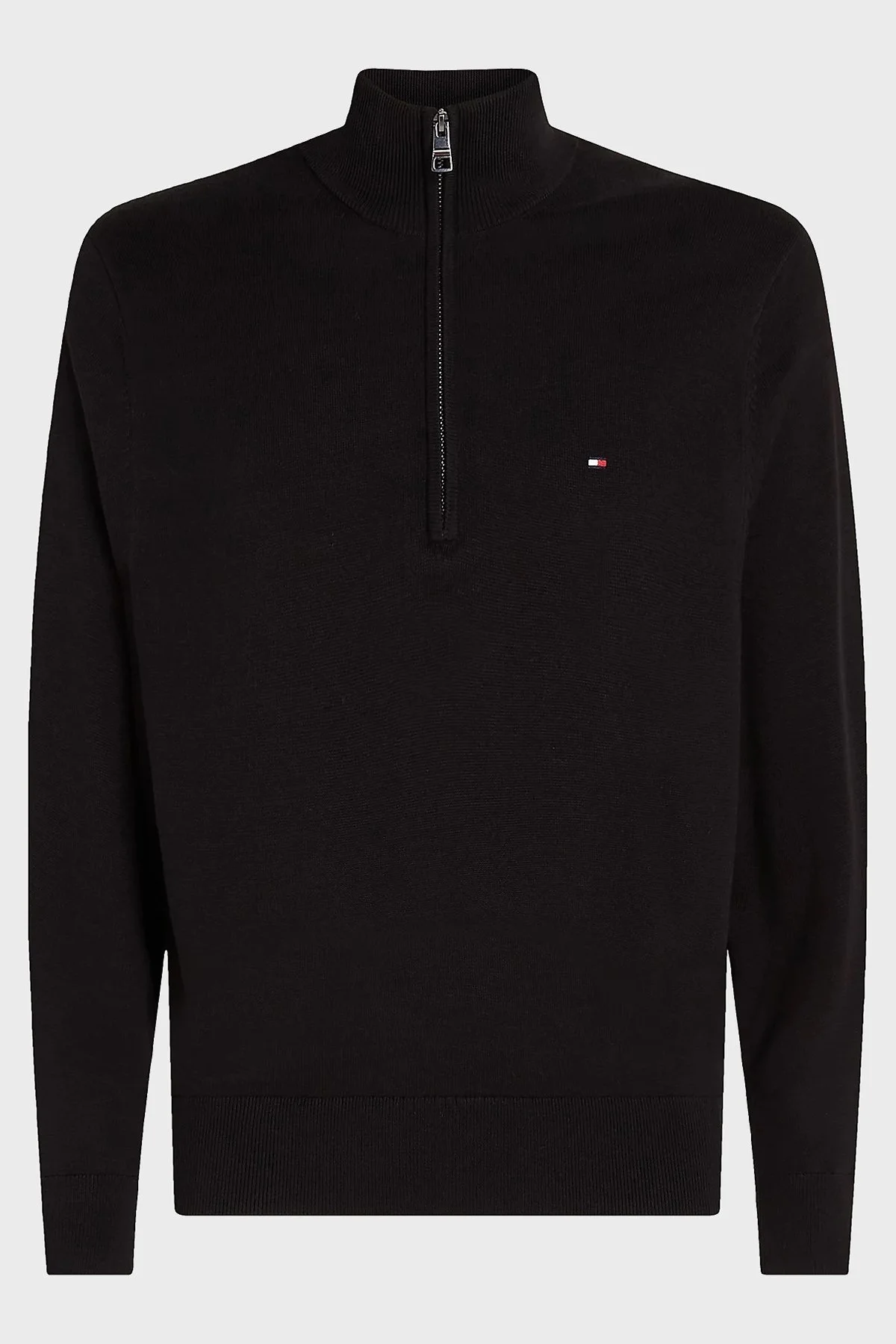 Tommy Hilfiger Pamuk Regular Fit Dik Yaka Erkek Kazak MW0MW37331 BDS SİYAH - 5