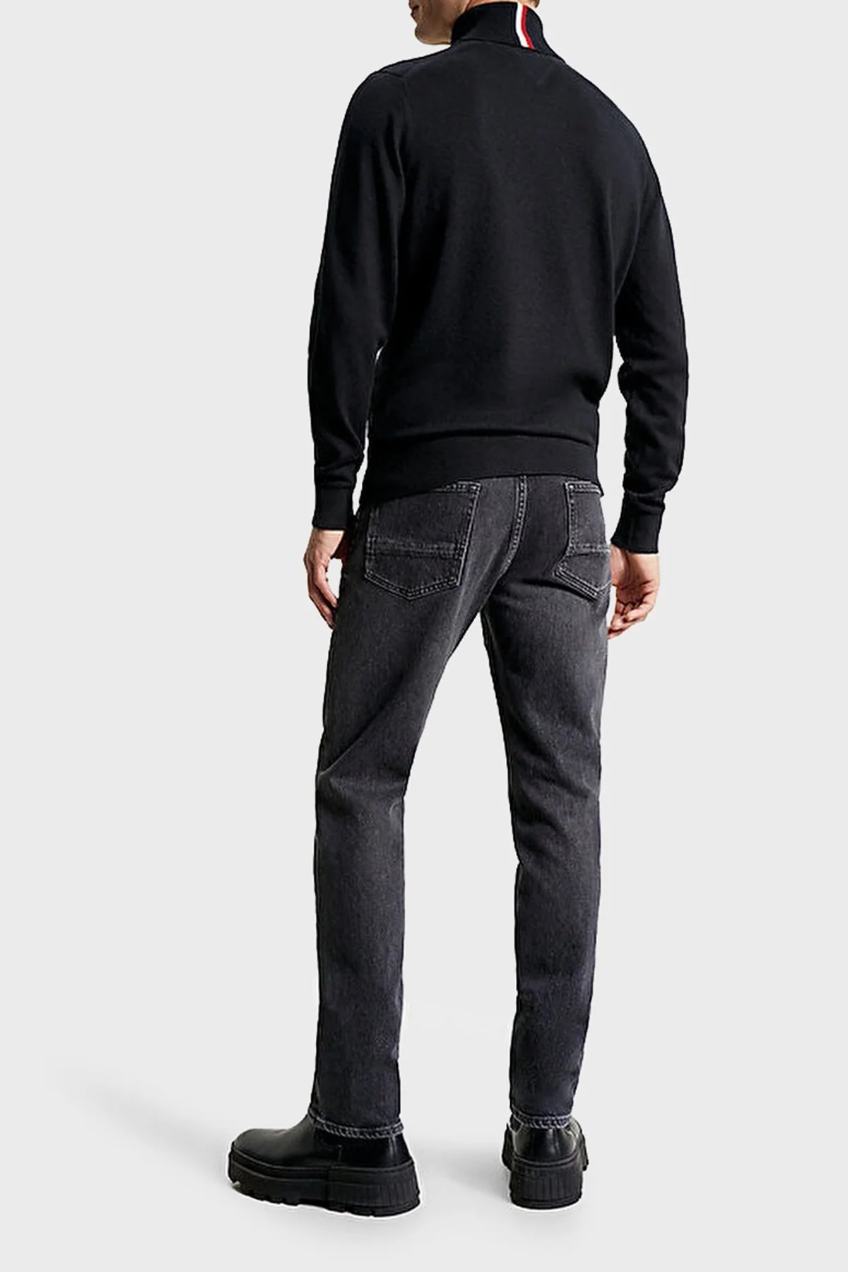 Tommy Hilfiger Pamuk ve Kaşmir Karışımlı Balıkçı Yaka Regular Fit Erkek Kazak MW0MW28048 BDS SİYAH - 9