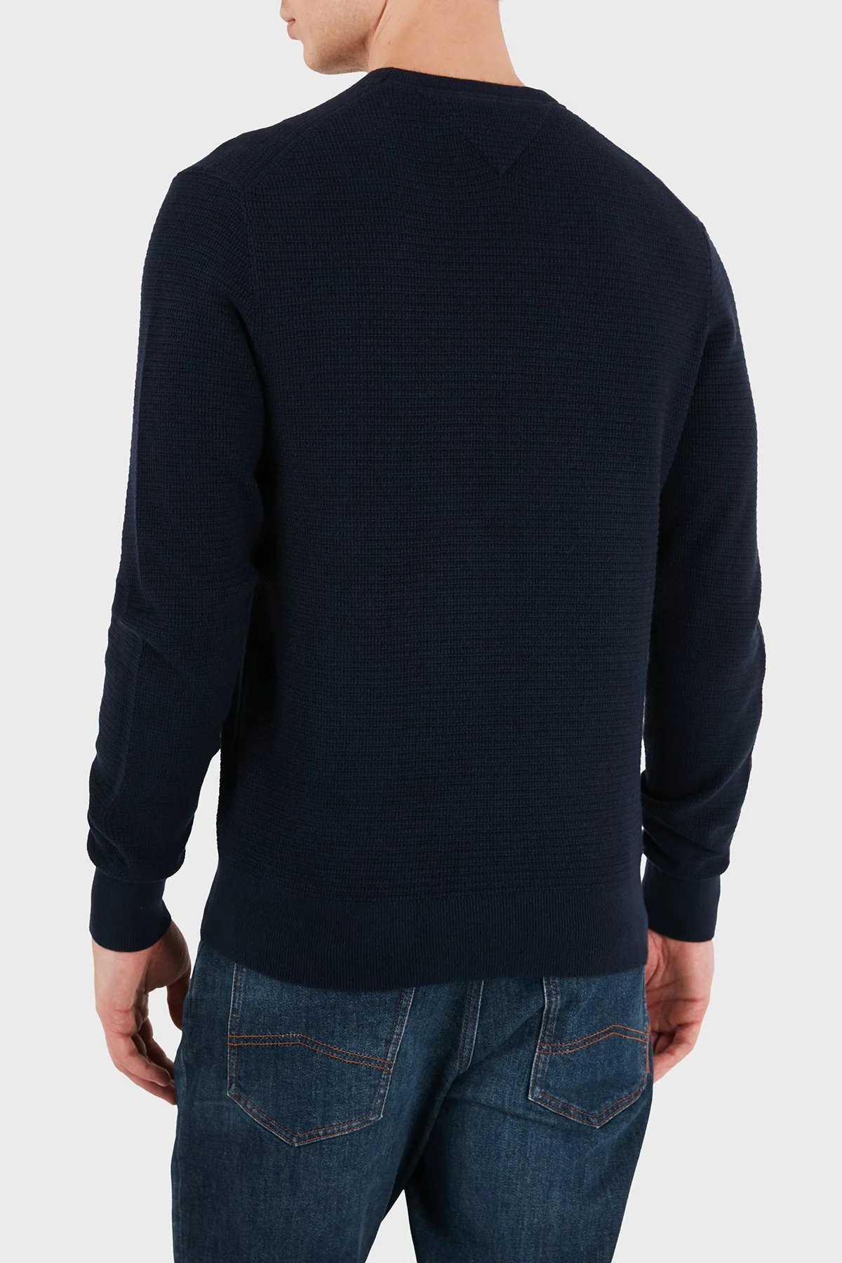 Tommy Hilfiger Pamuk Ve Kaşmir Karışımlı Bisiklet Yaka Erkek Kazak MW0MW44759 DW5 Lacivert - 3
