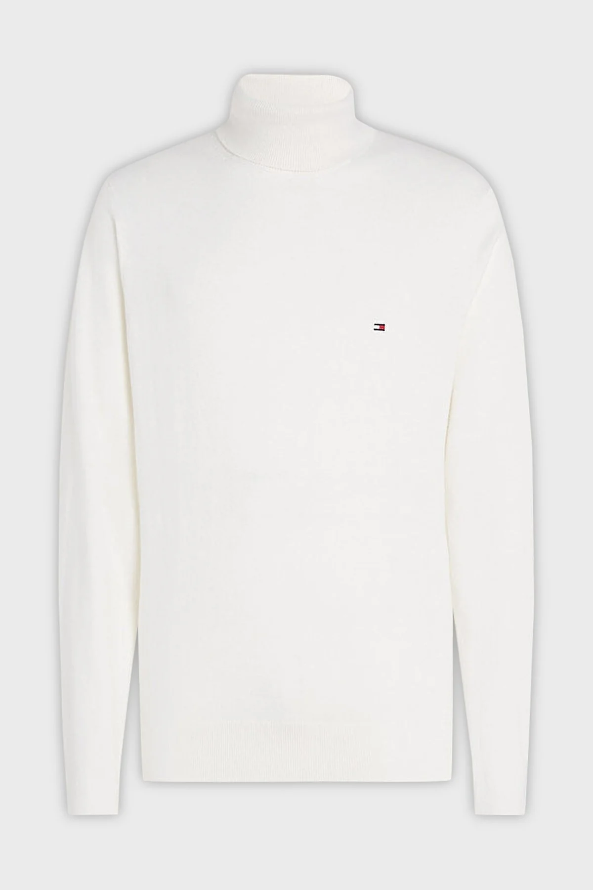 Tommy Hilfiger Pamuk ve Kaşmir Karışımlı Regular Fit Balıkçı Yaka Erkek Kazak MW0MW28048 YBI BEYAZ - 10